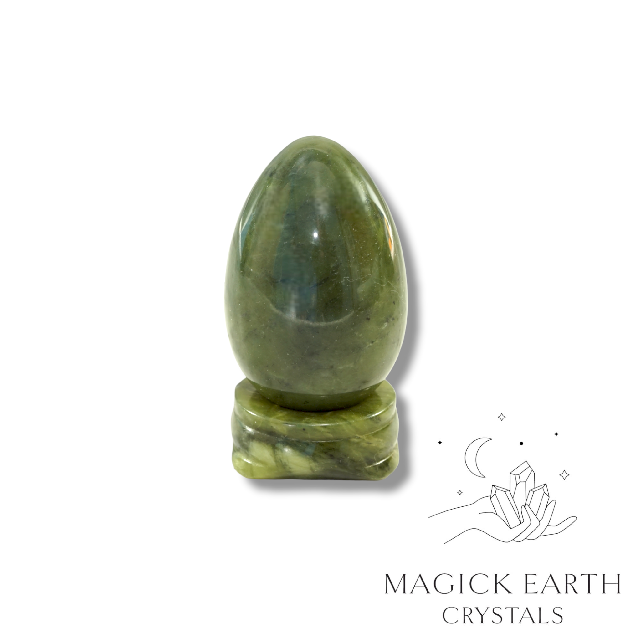 Jade  Egg With Carved Stand For Abundant Harmony