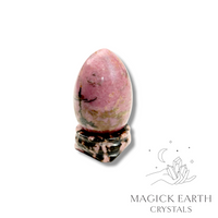 Rhodonite Egg With Stand A  For Trauma Support & Healing