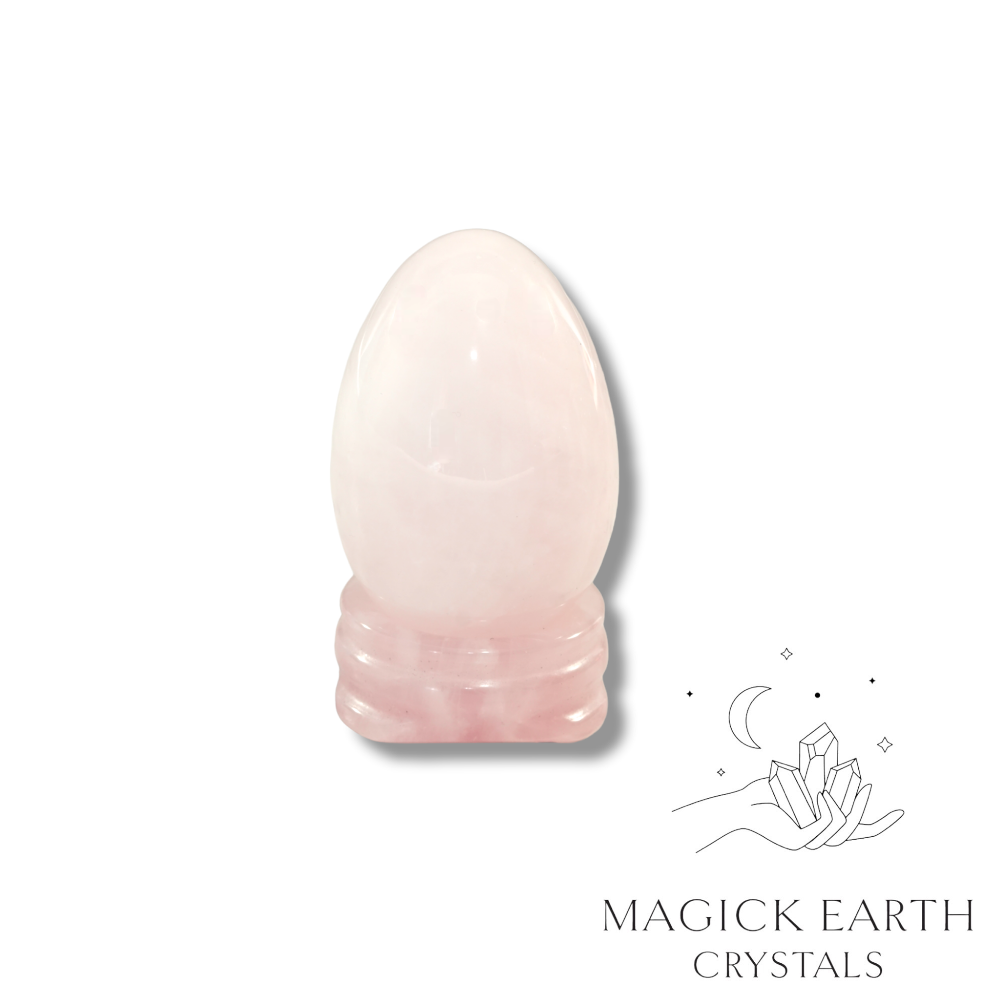 Rose Quartz  Egg With Carved Stand For Amplified Love