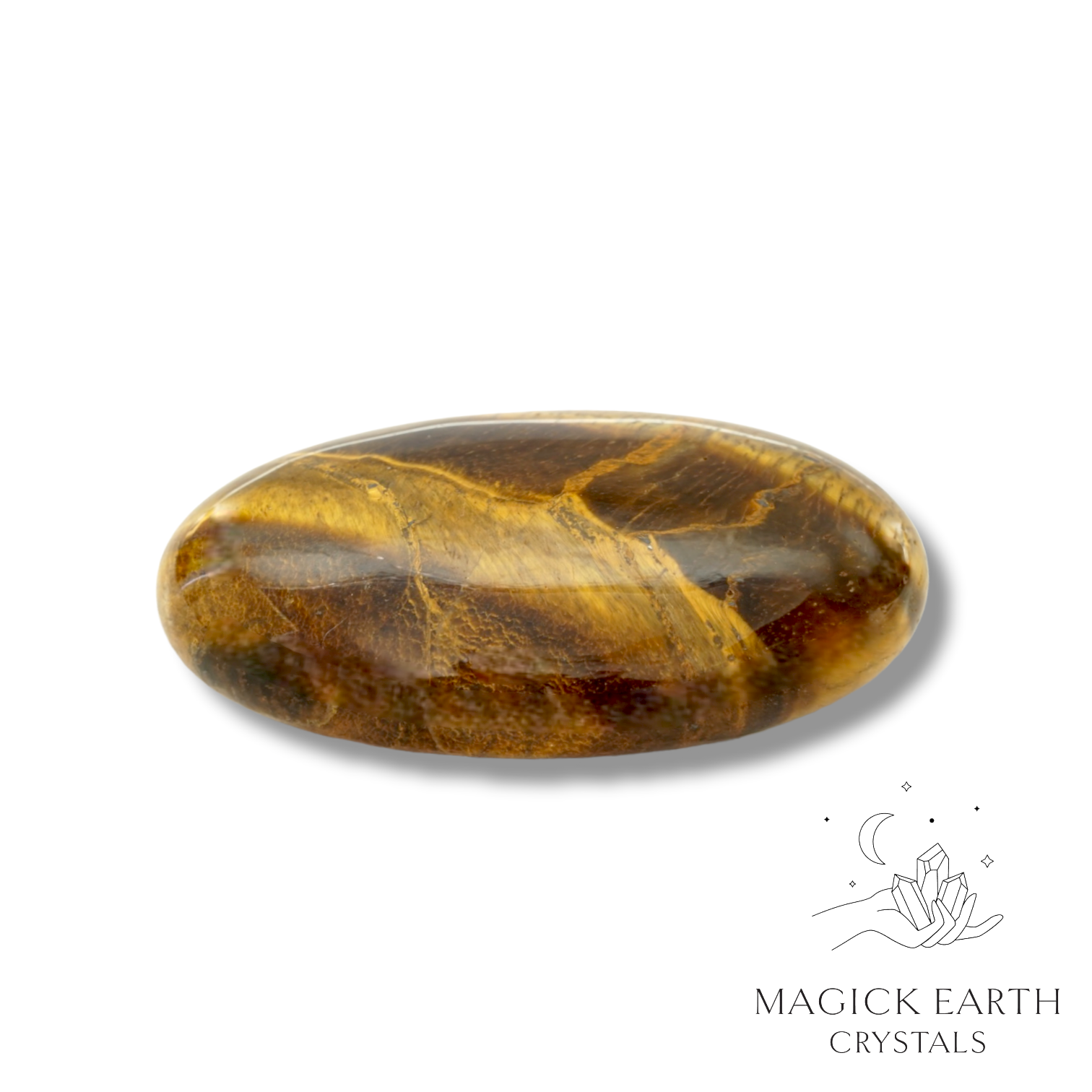 Tiger Eye  Palm Stone Large  For Confident Courage