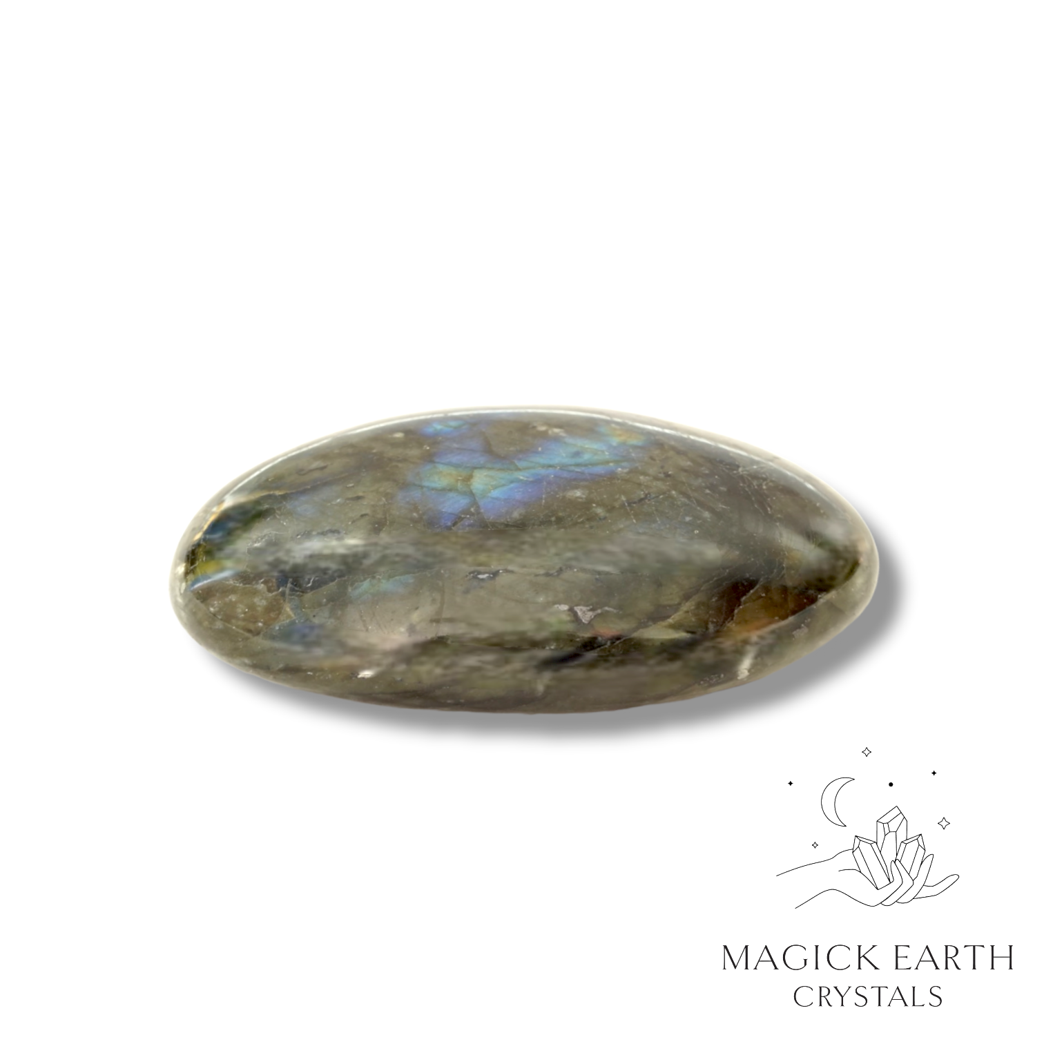 Labradorite Flat Palm Stone For Magickal Protection