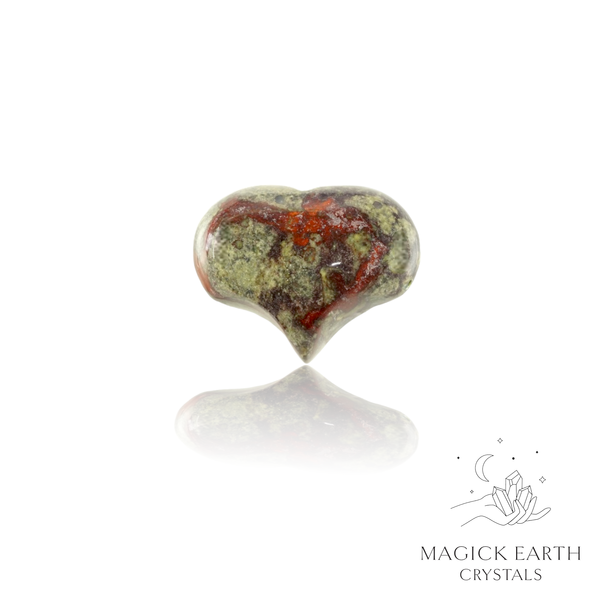 Dragons Blood Jasper Funky Heart  20mm For Gentle Strength