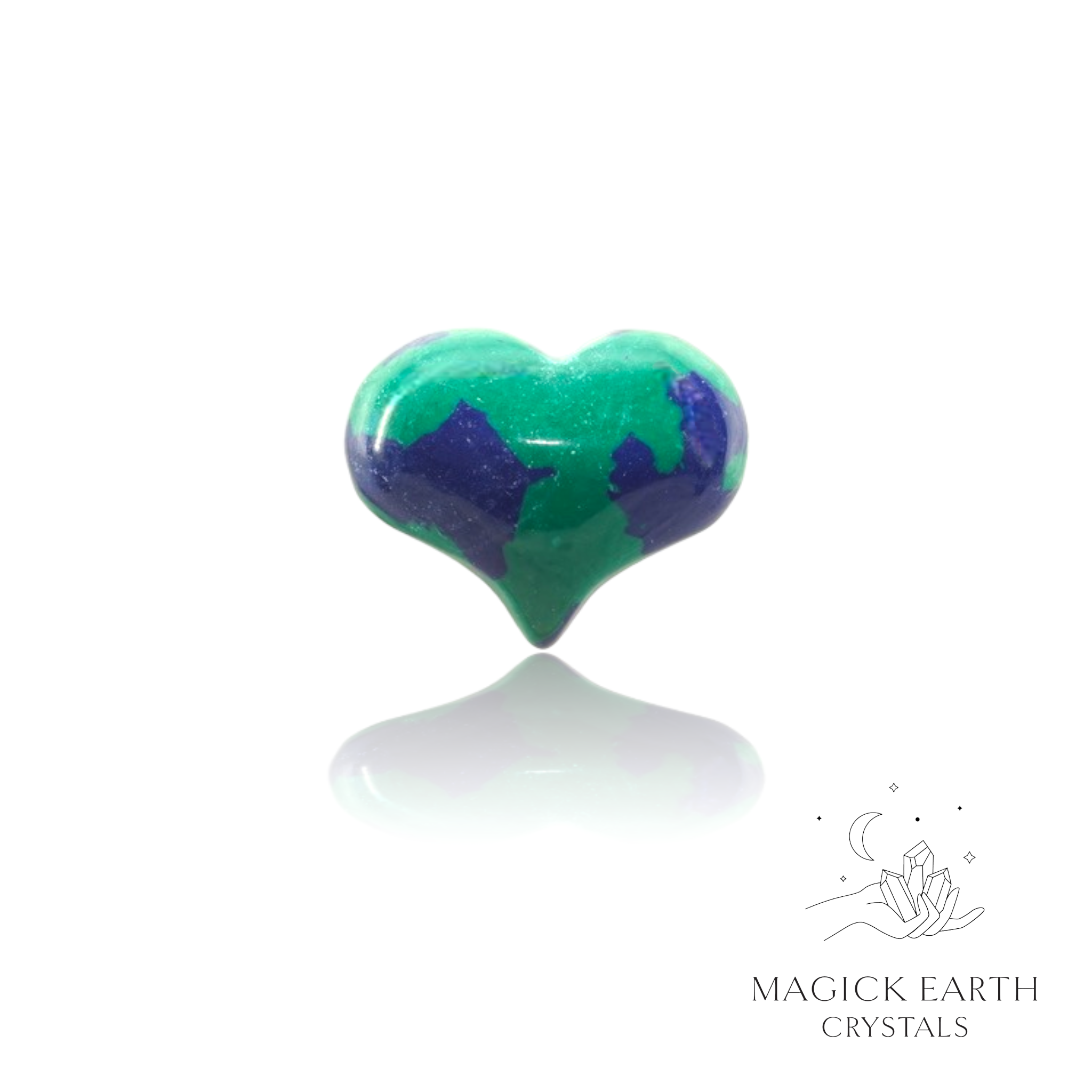 Lapis Crysocolla (manufactured dyed)   Funky Heart Small For Empowered Calm
