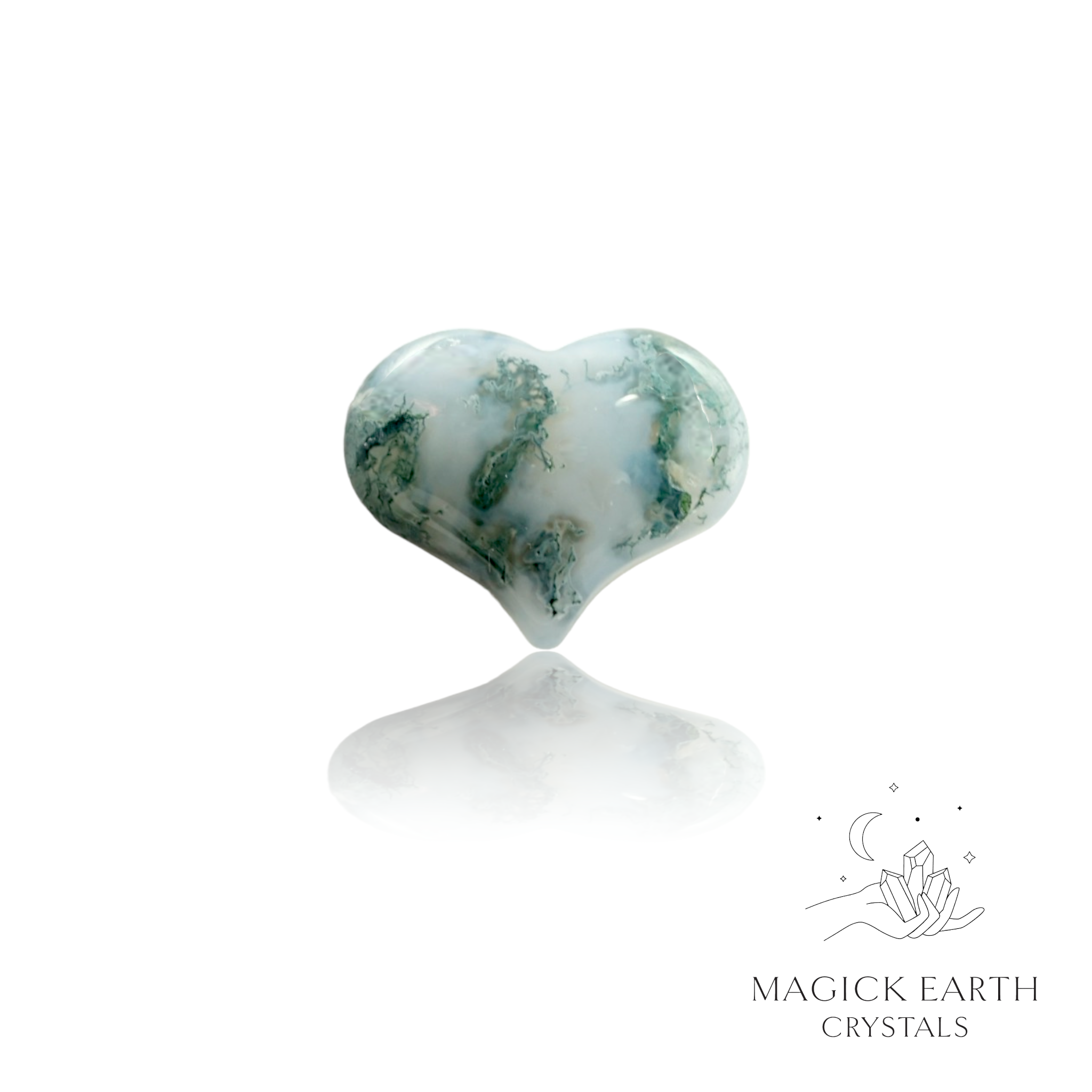 Moss Agate  Funky  Heart Small For Natural Earth Magick