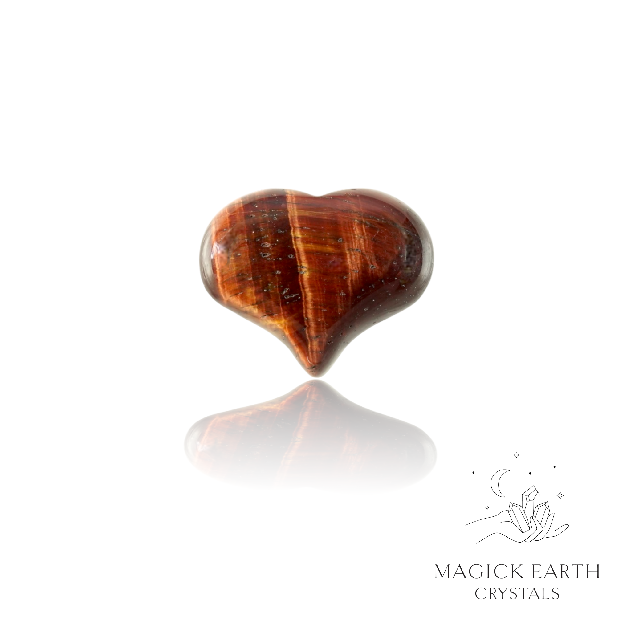 Red Tiger Eye  Funky  Heart Small  For Confident Courage