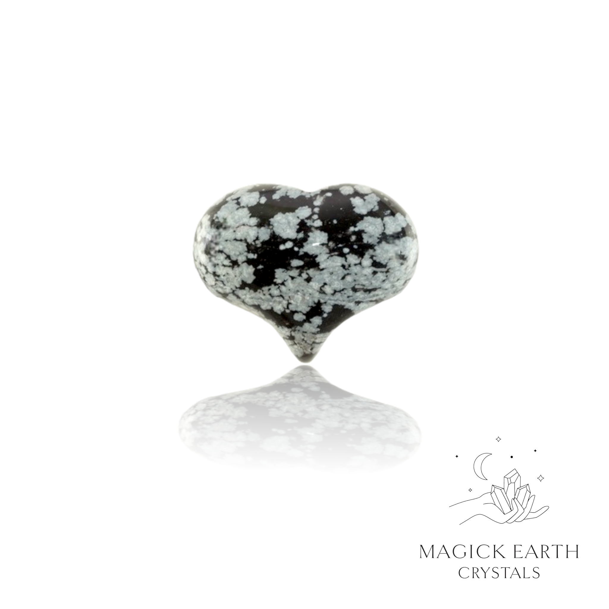 Snowflake Obsidian Funky Heart For Gentle Shadow Work