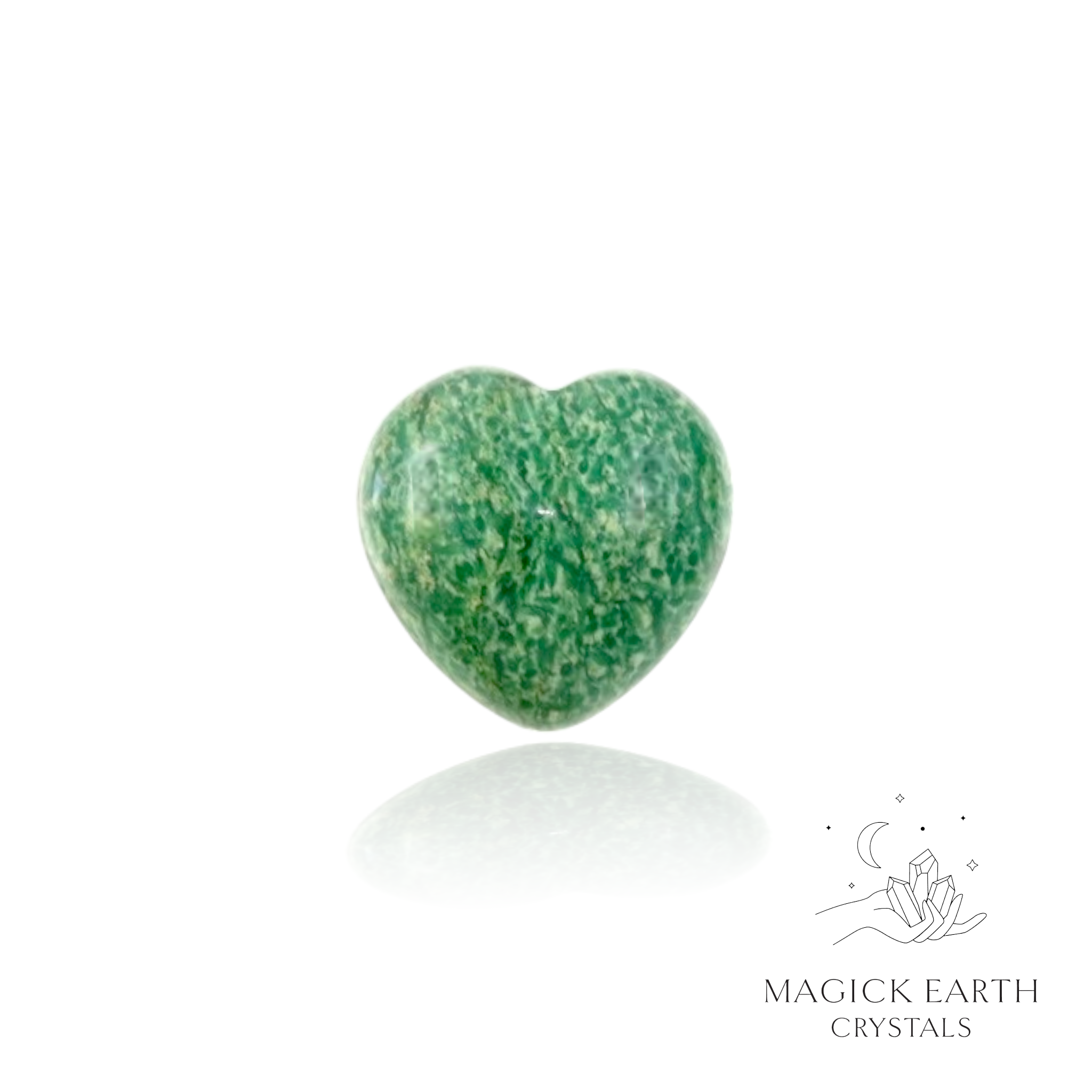 African Jade  Heart 25mm For Abundant Harmony