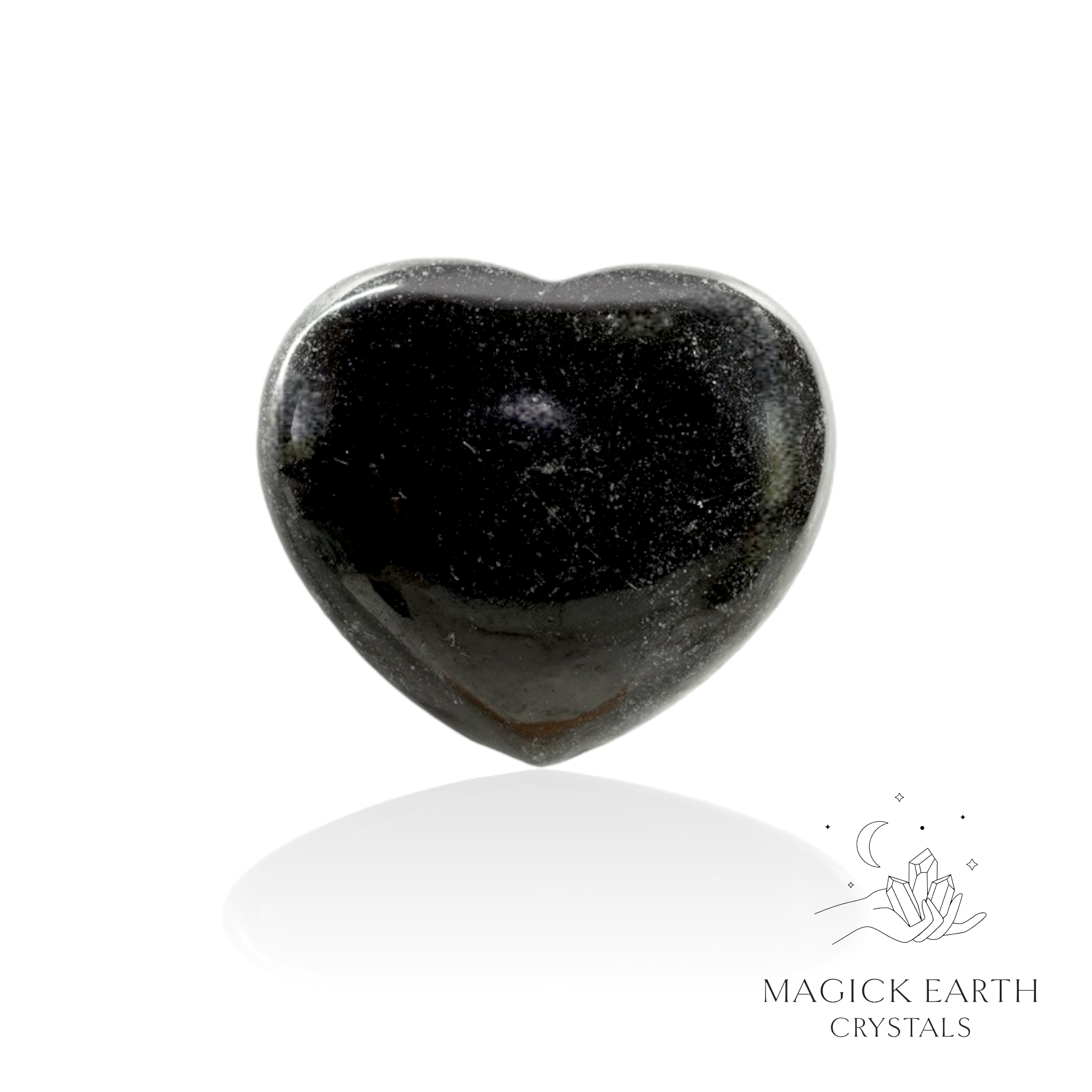 Black Agate (dyed)  Heart For Grounding & Resilience