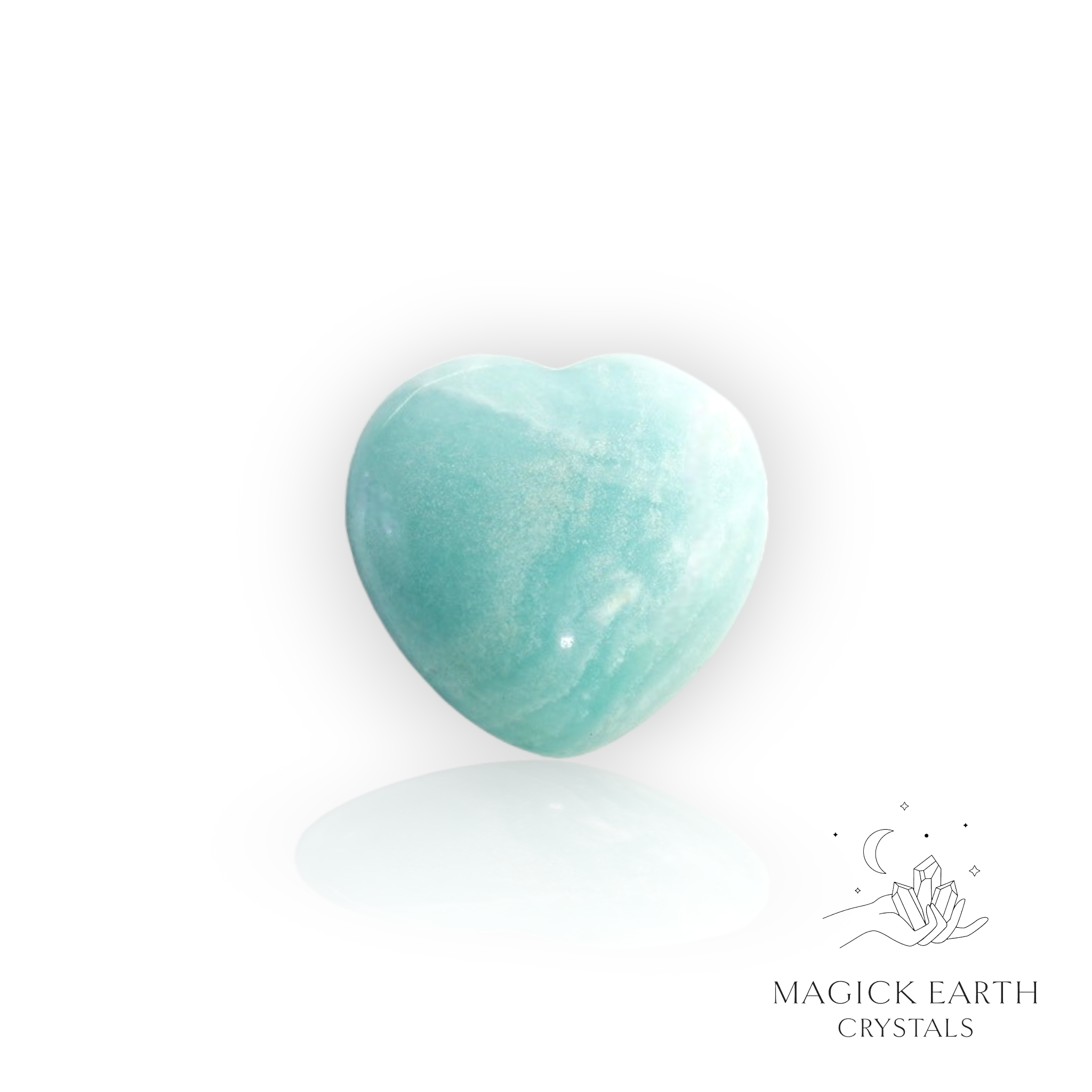 Amazonite Crystal Heart 30mm For Boundaries & Emotional Balance