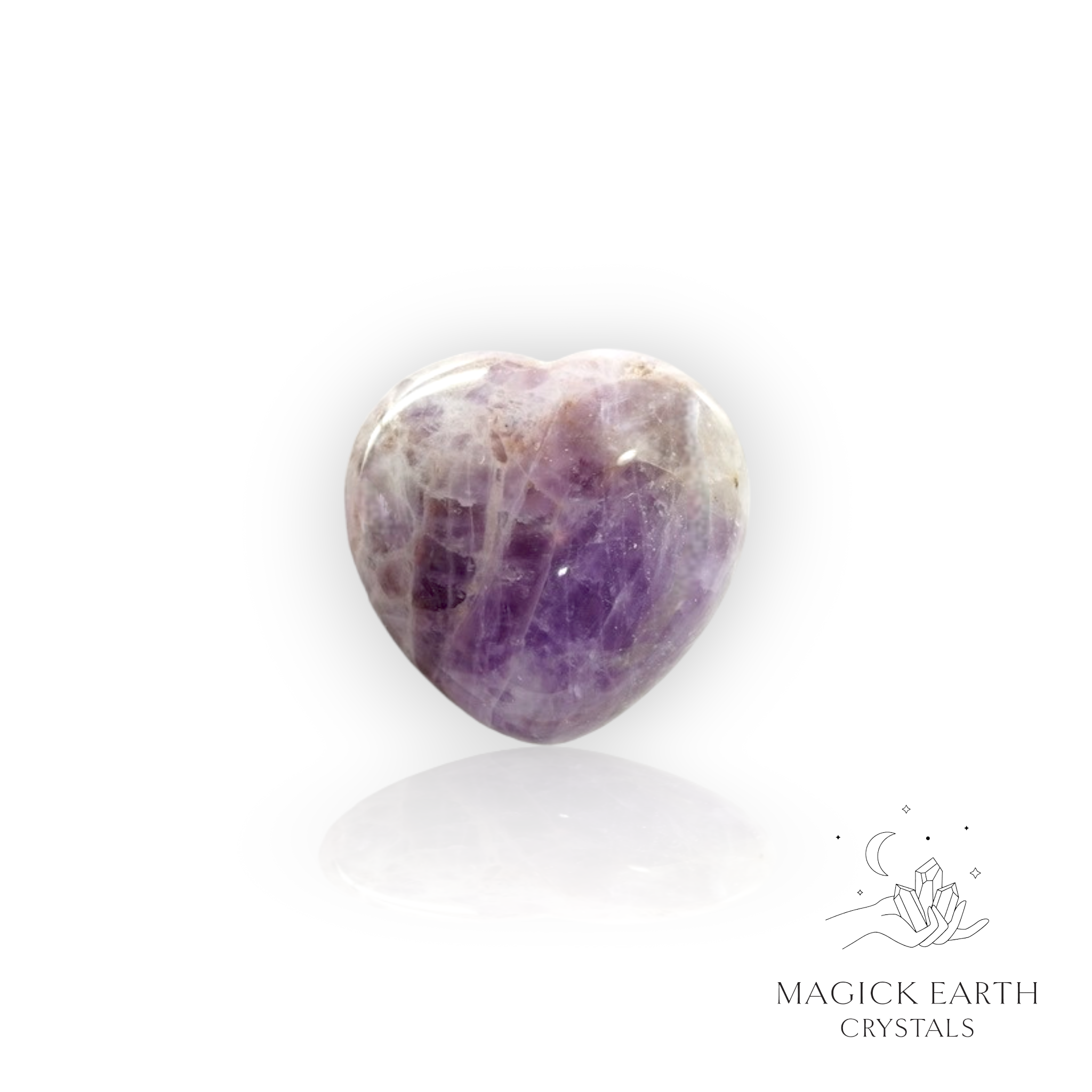Amethyst  Heart 30mm For Stress Relief & Sleep