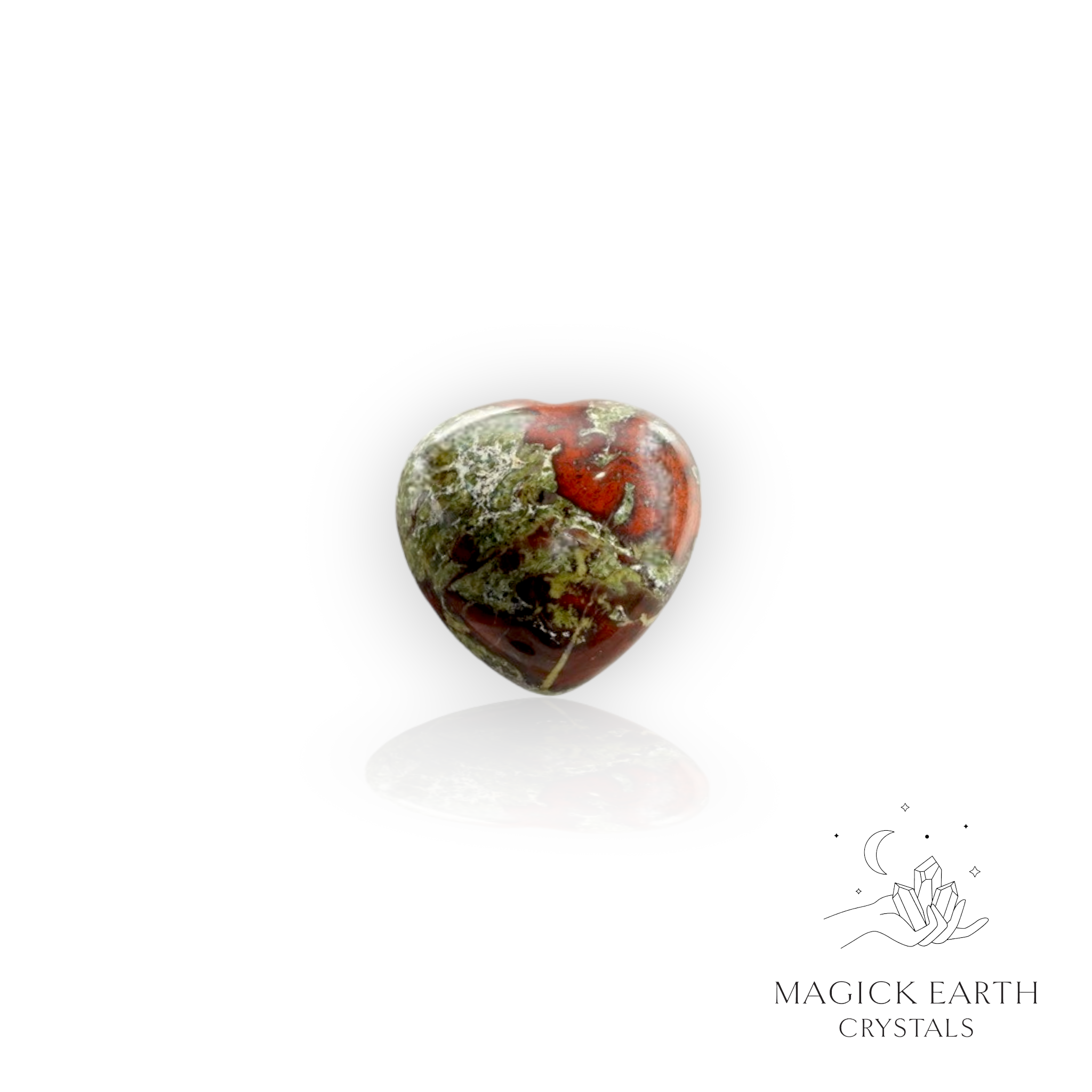Dragons Blood Jasper Heart 25mm For Gentle Strength