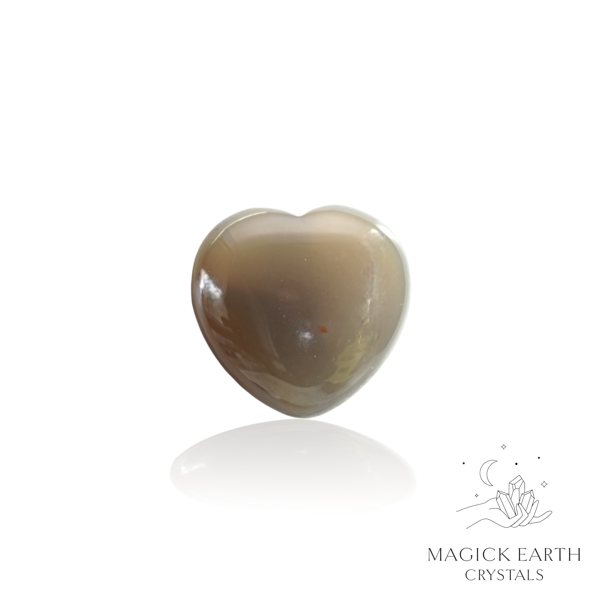Grey Agate Heart For Grounding & Resilience