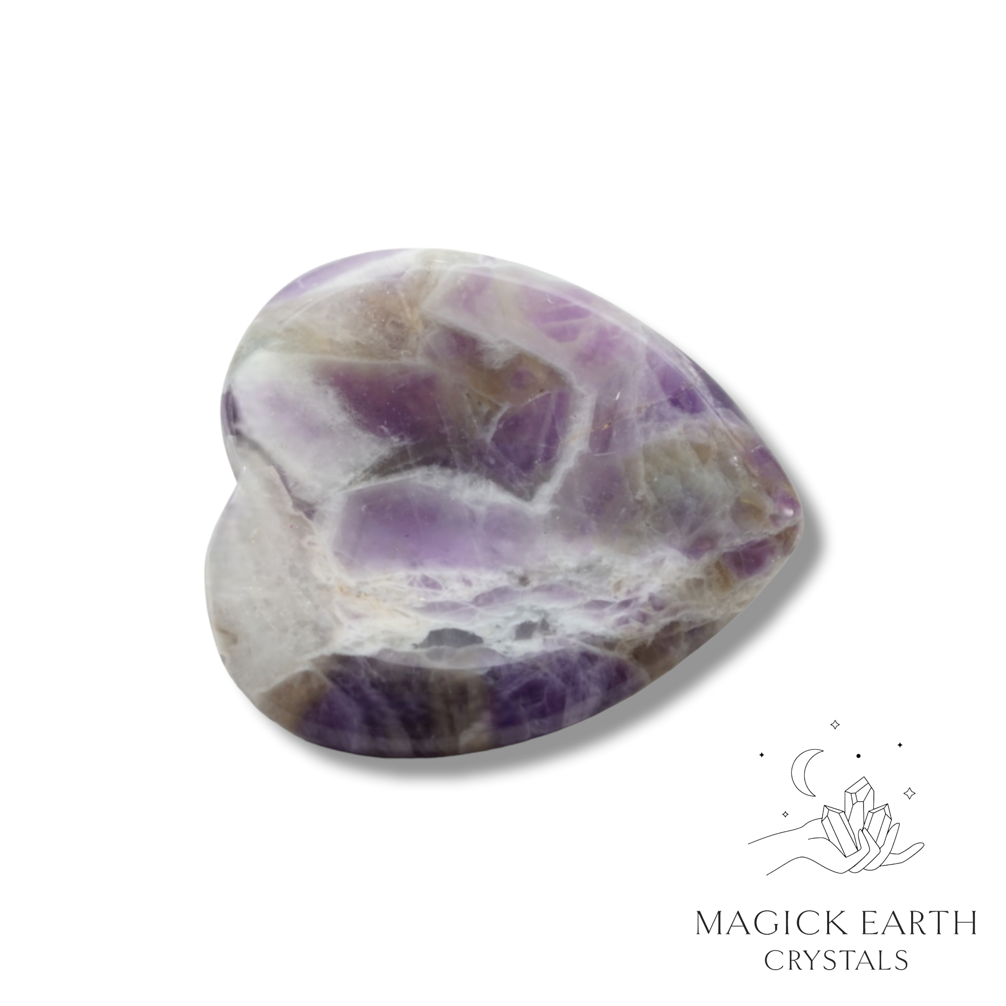 Amethyst  Heart Shaped Thumb Stone For Stress Relief & Sleep