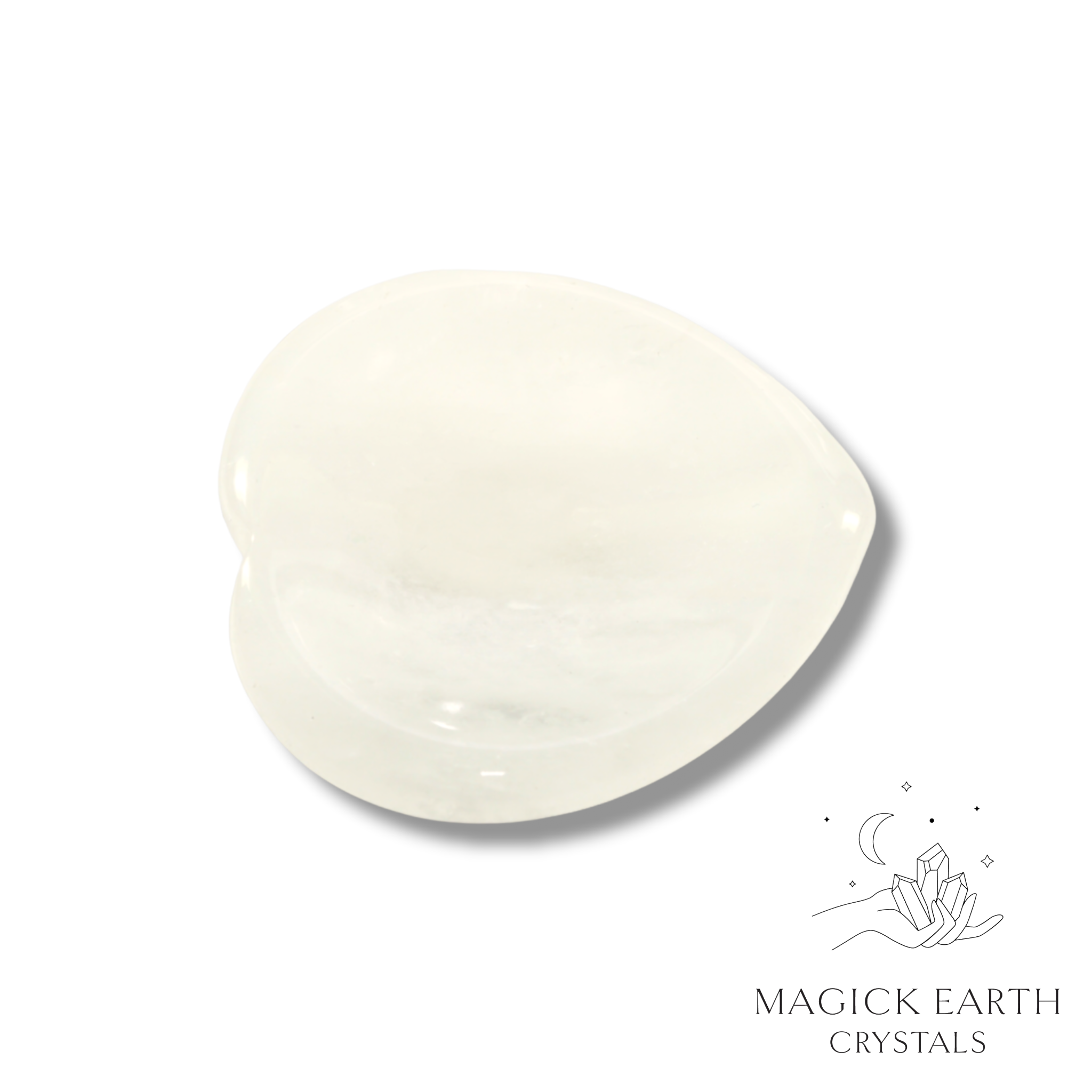 Clear Quartz  Heart  Thumb Stone For Amplified Insight