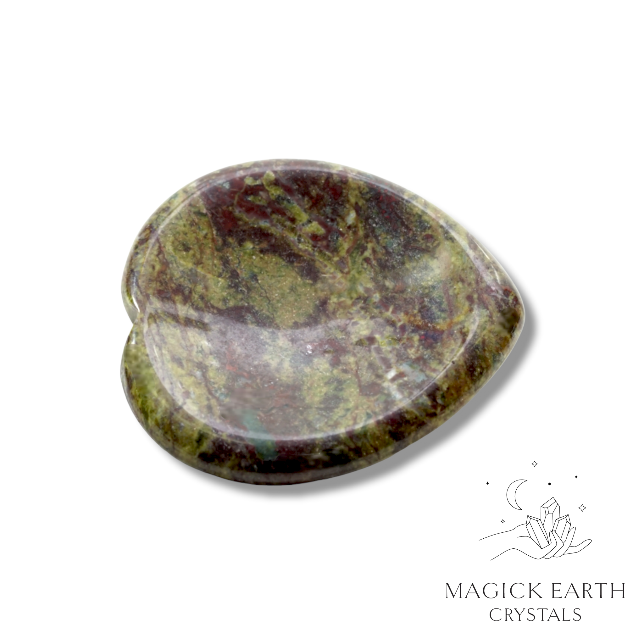 Dragons Blood Jasper  Heart Shaped Thumb  Stone For Gentle Strength