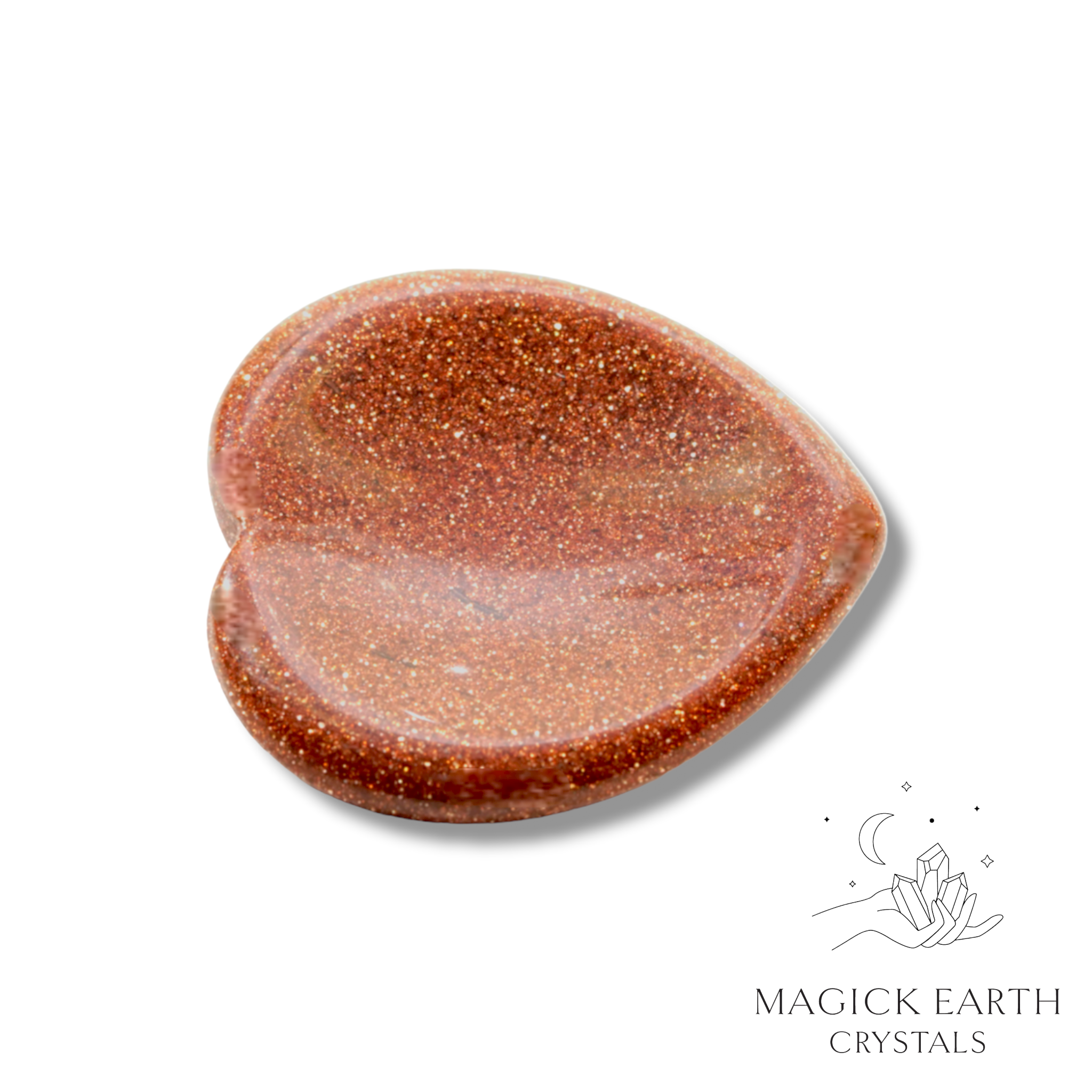 Goldstone  Heart Shaped Thumb Stone For Ambition & Action