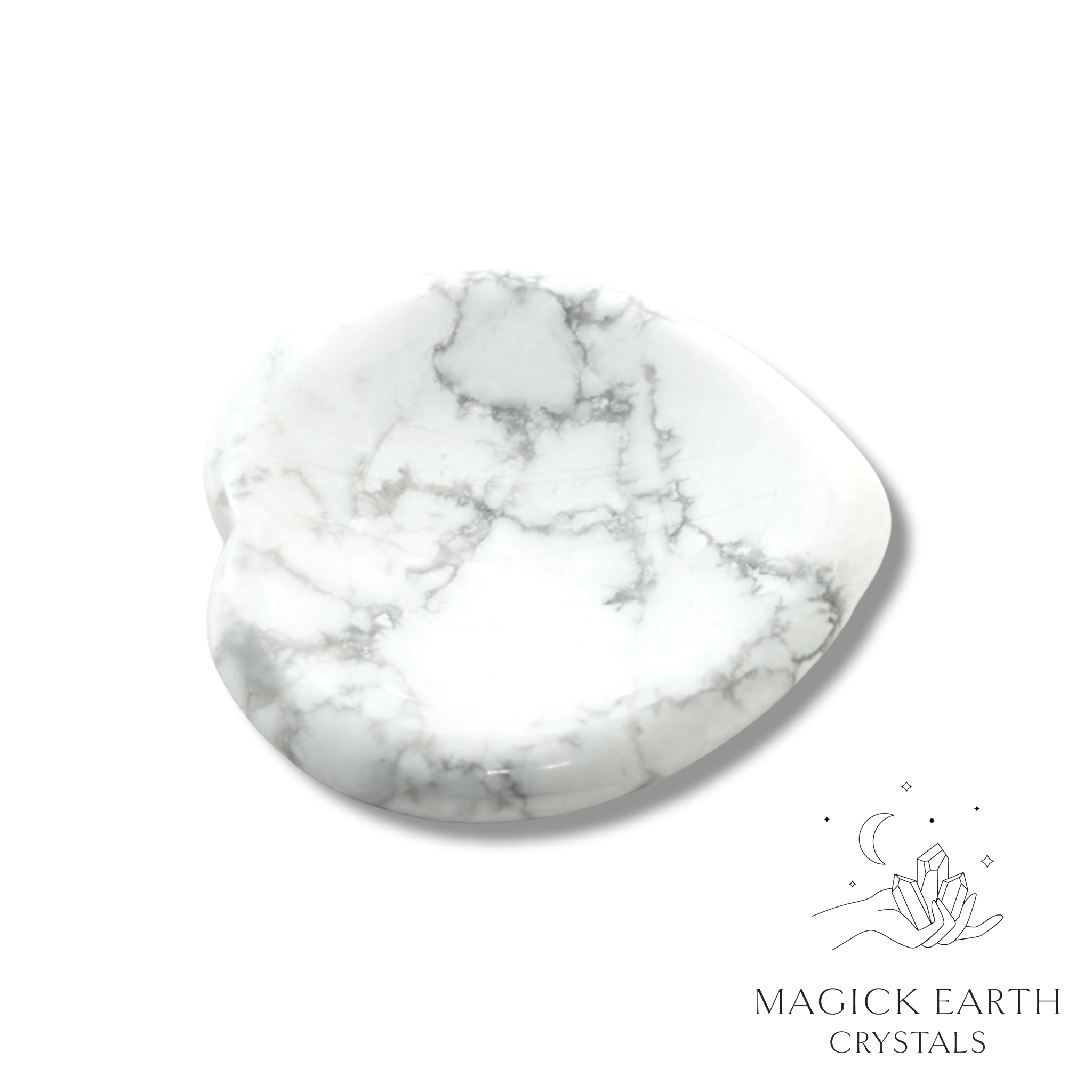 Howlite Heart Shaped Thumb  Stone For Calm Communication