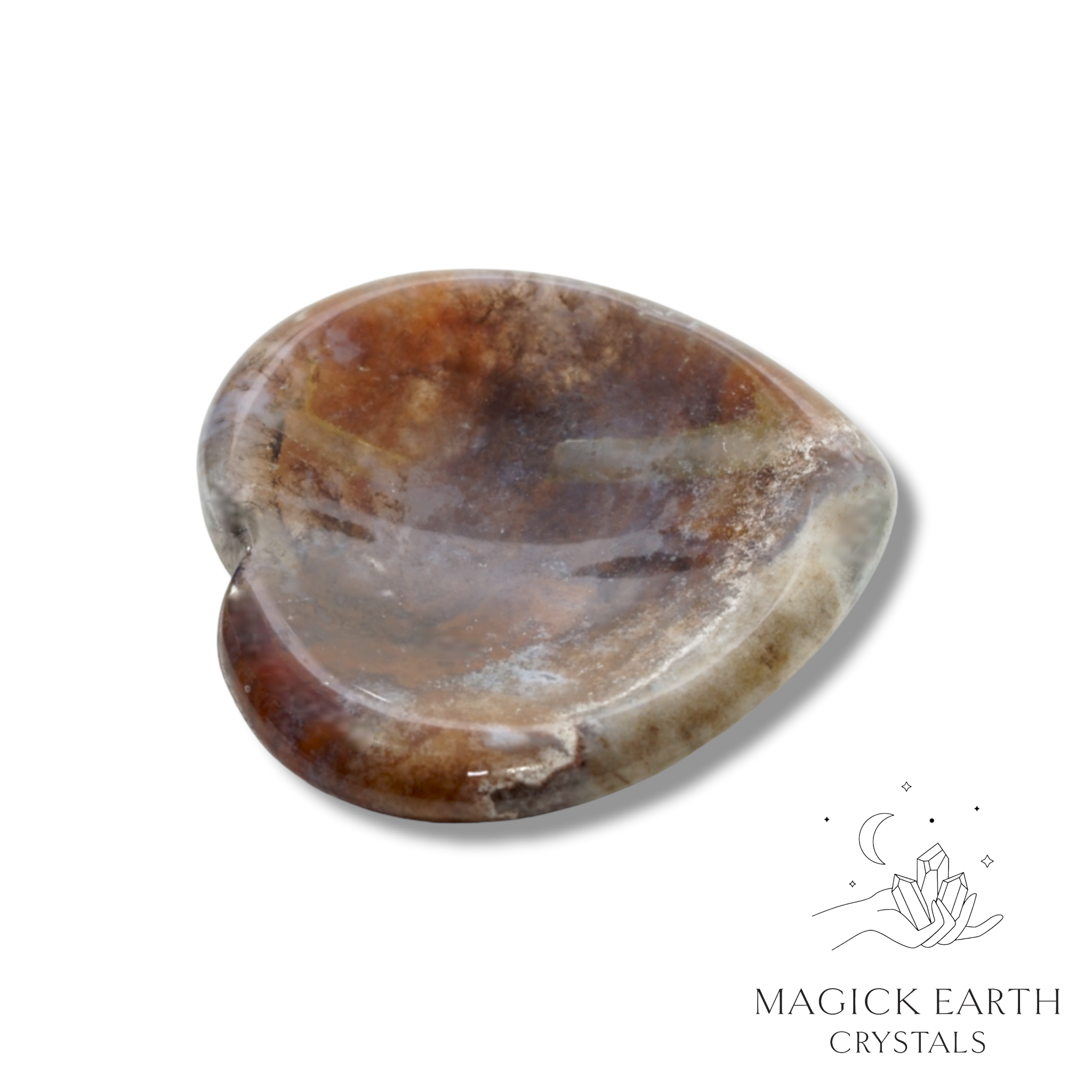 Indian Agate  Heart Shaped Thumb  Stone For Tranquil Strength