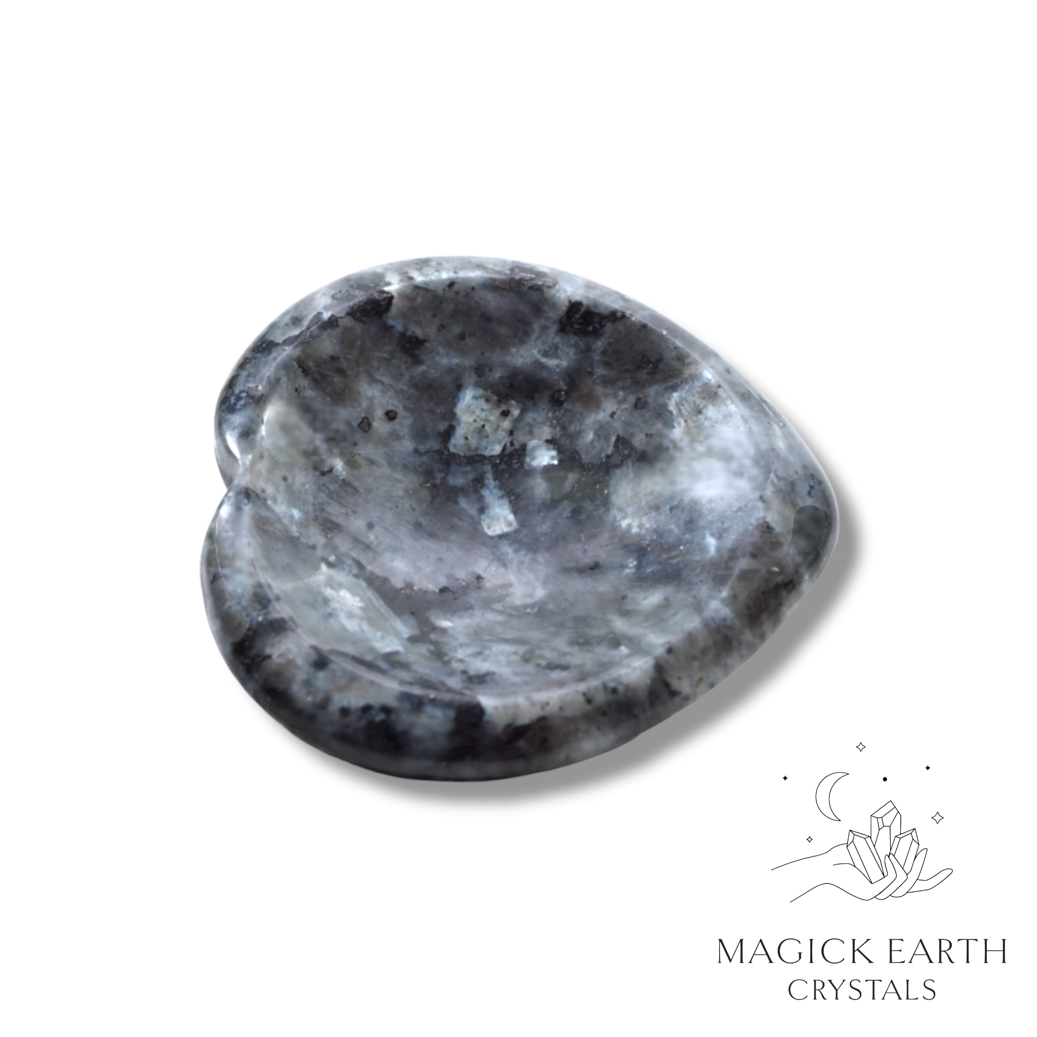 Larvikite  Heart Shaped Thumb Stone For Discernment & Defence