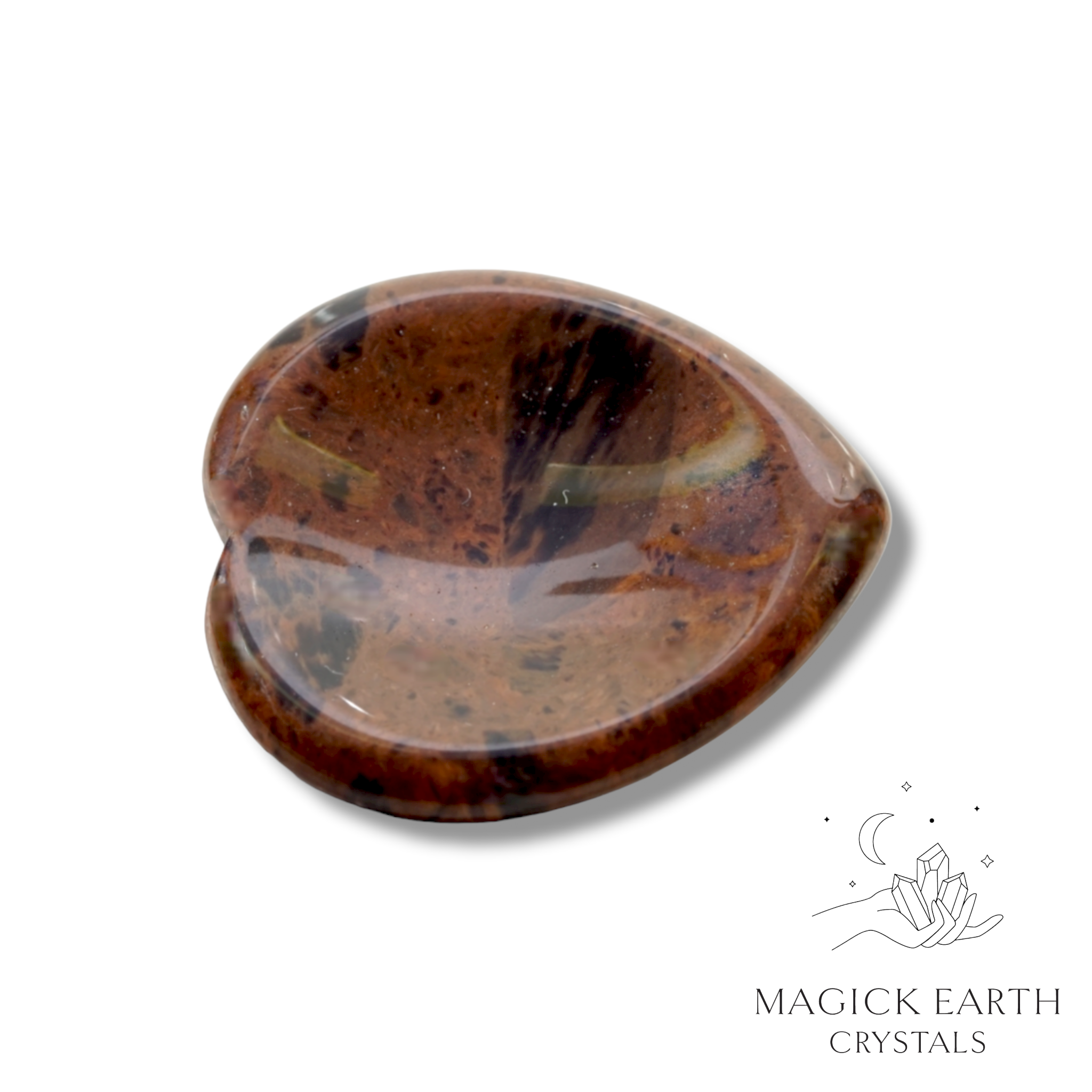 Mahogany Obsidian Heart Shaped Thumb  Stone For Gentle Power
