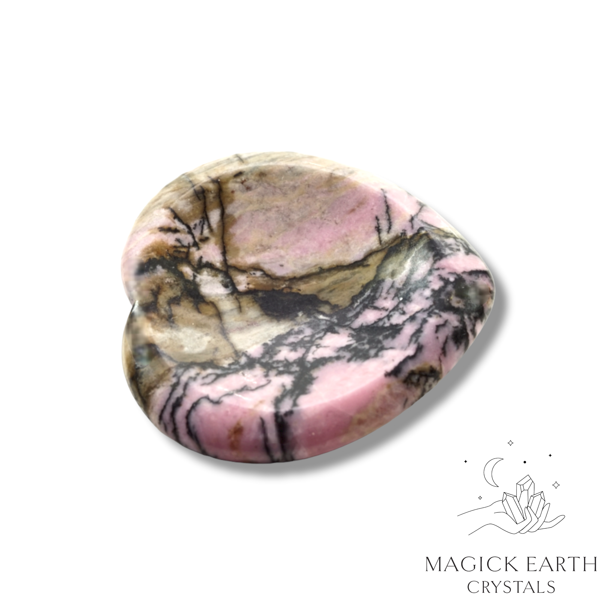 Rhodonite Heart Shaped Thumb  Stones  For Trauma Support & Healing