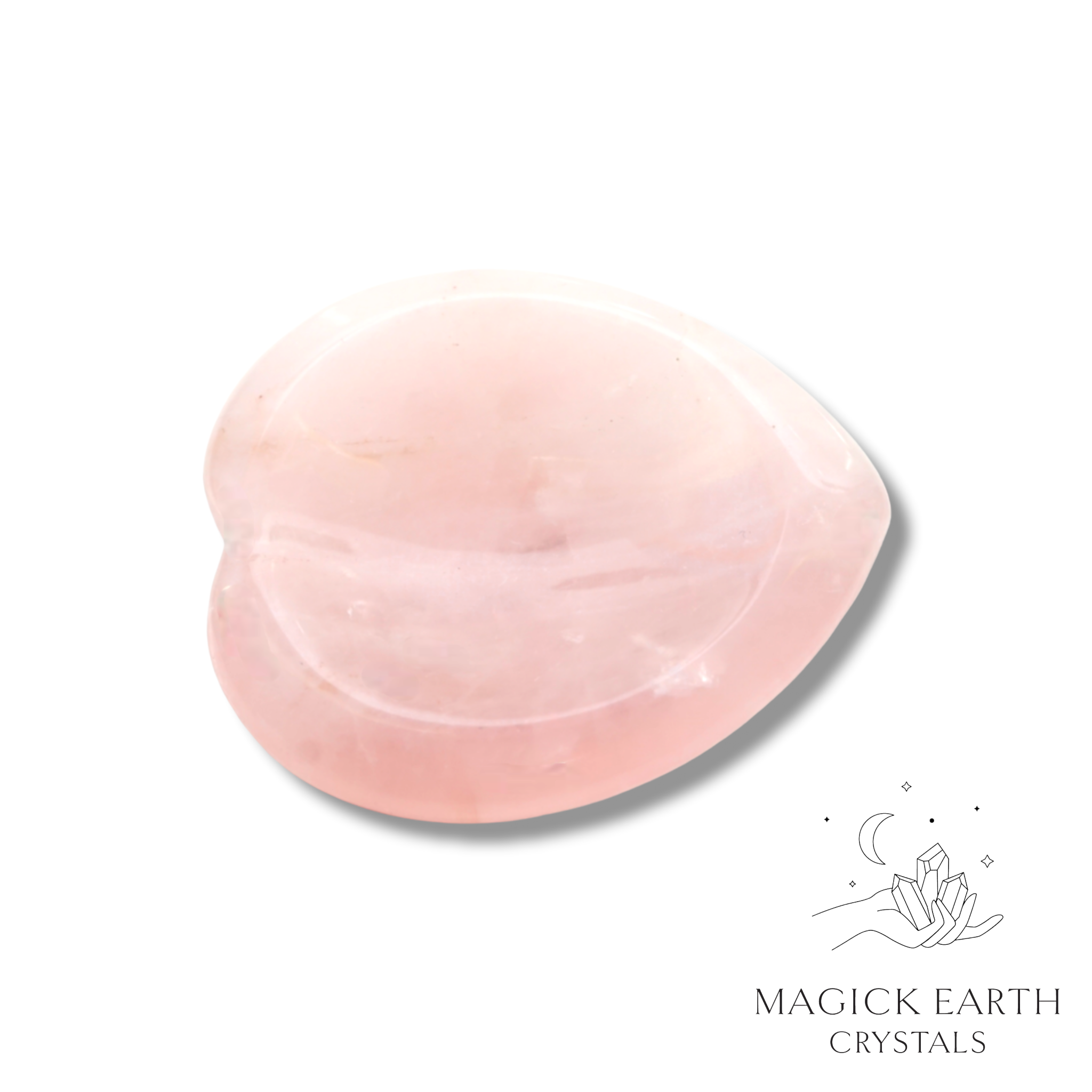 Rose Quartz   Heart Shaped Thumb  Stone For Amplified Love