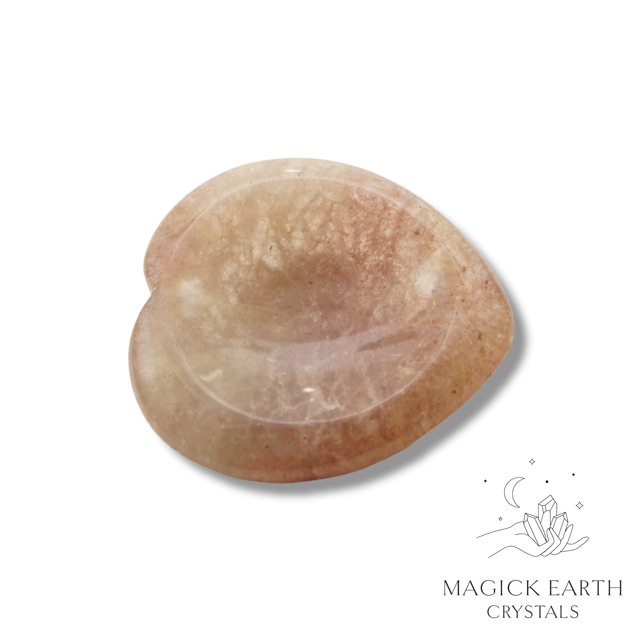 Strawberry Quartz Heart Shaped Thumb Stone For Amplified Joy