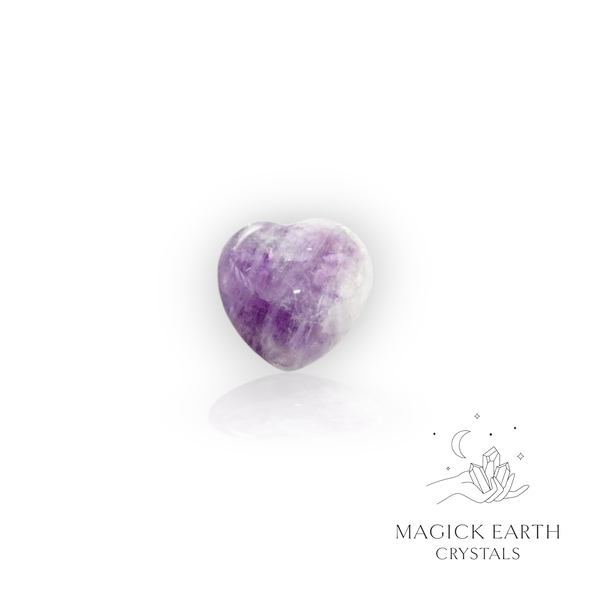 Amethyst  Tiny Heart 20mm For Stress Relief & Sleep