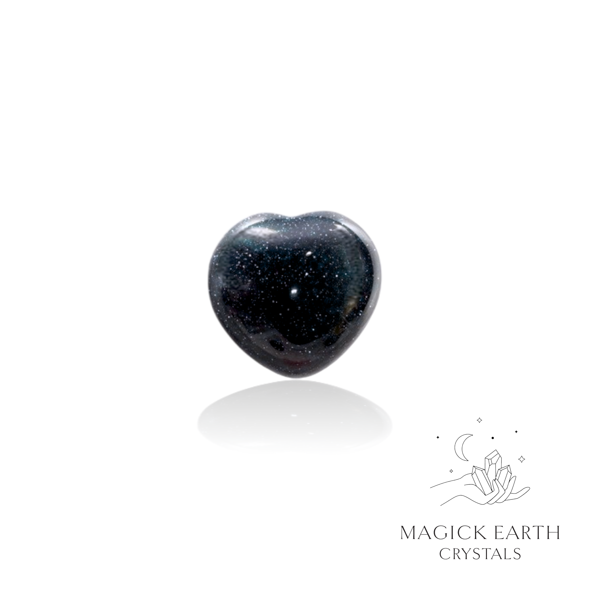 Blue Goldstone  Tiny Heart 20mm For Ambition & Action