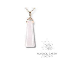 Rose Quartz Trapezoid Shaped Pendant For Amplified Love