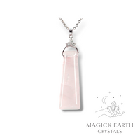 Rose Quartz Trapezoid  Pendant For Amplified Love