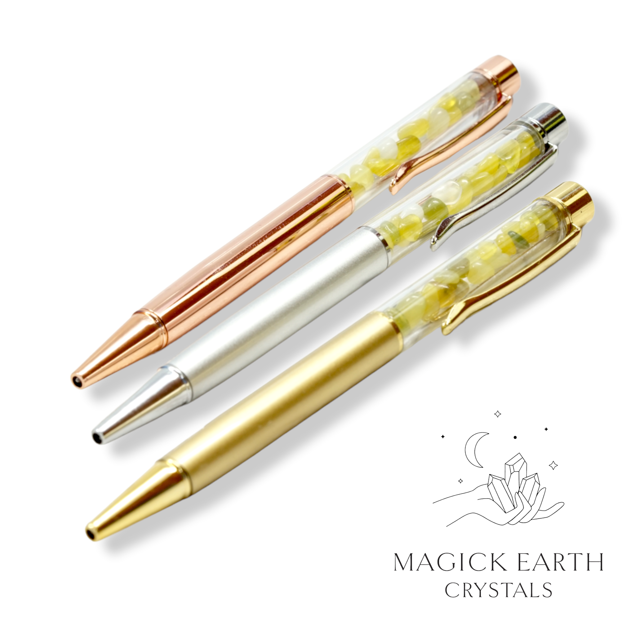 Jade Crystal  Chip Pens  For Abundant Harmony