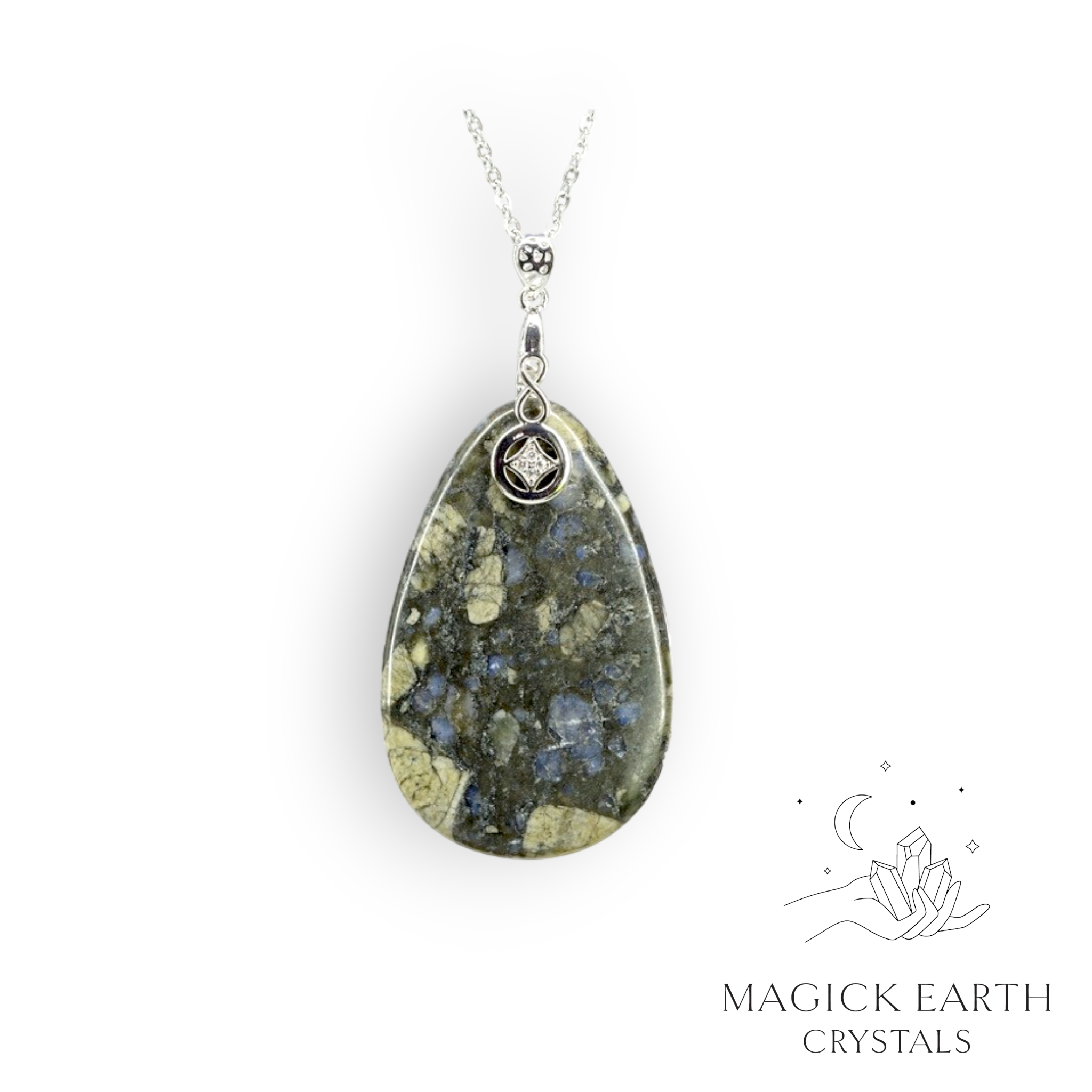 Blue  Opal Teardrop Pendant For Hope & Healing