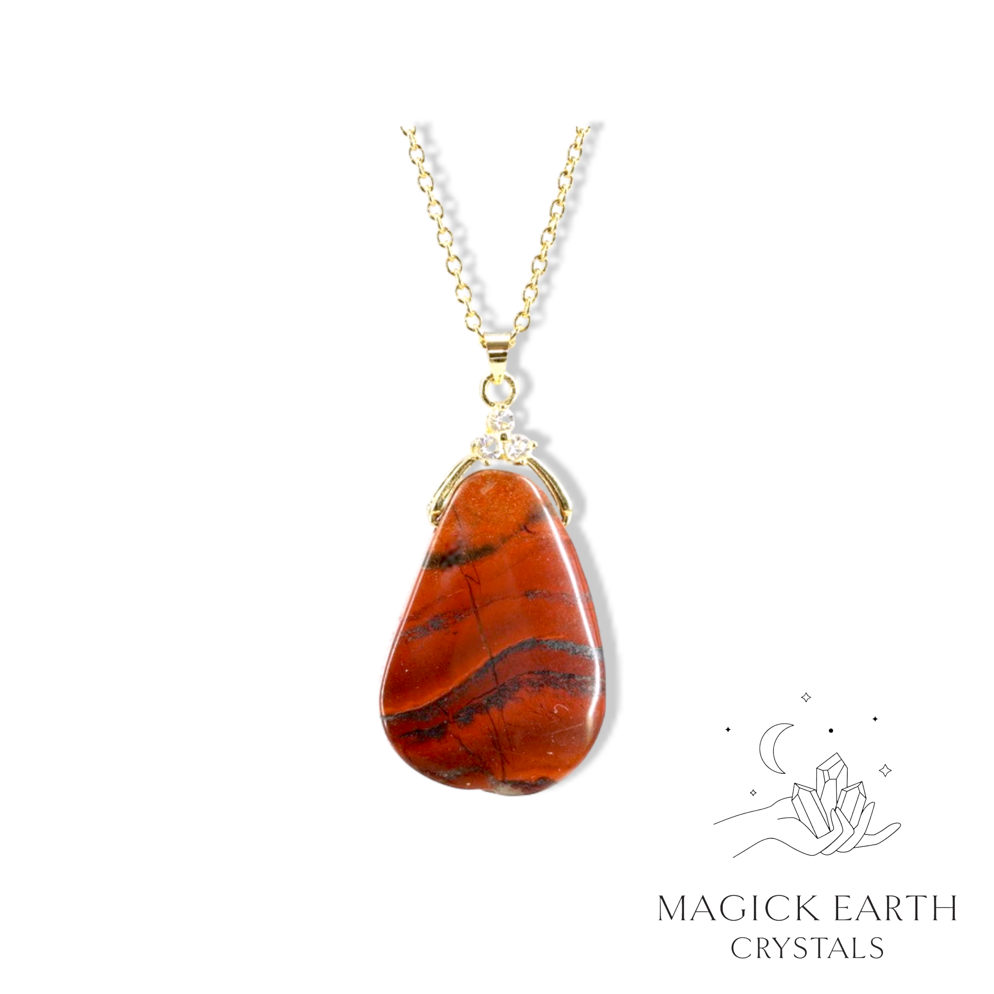 Red Jasper teardrop pendant For Grounded Power