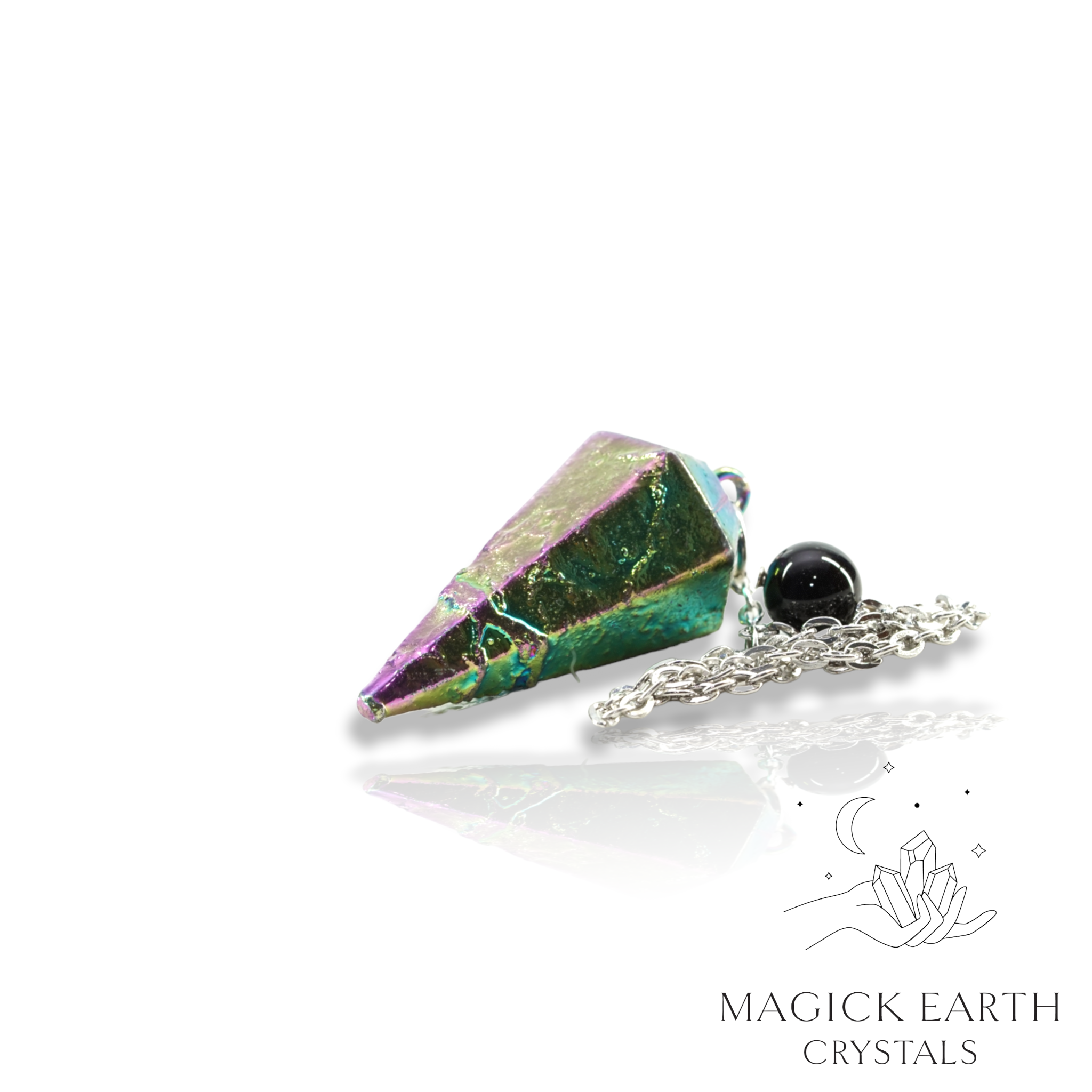Electroplated Clear Quartz  Pendulum  For Amplified Insight