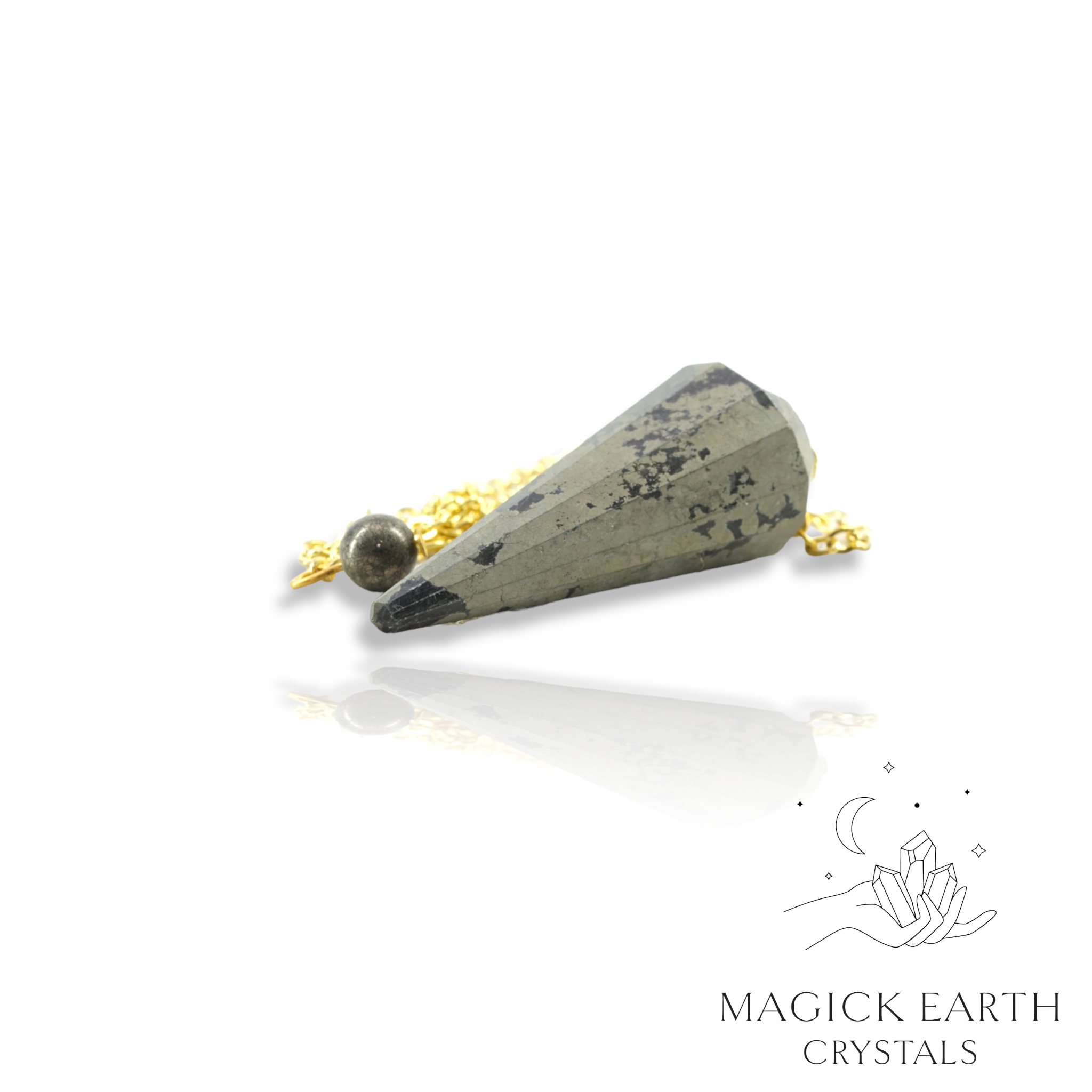 Iron Pyrite Cone Pendulum For Bold Self-Expression