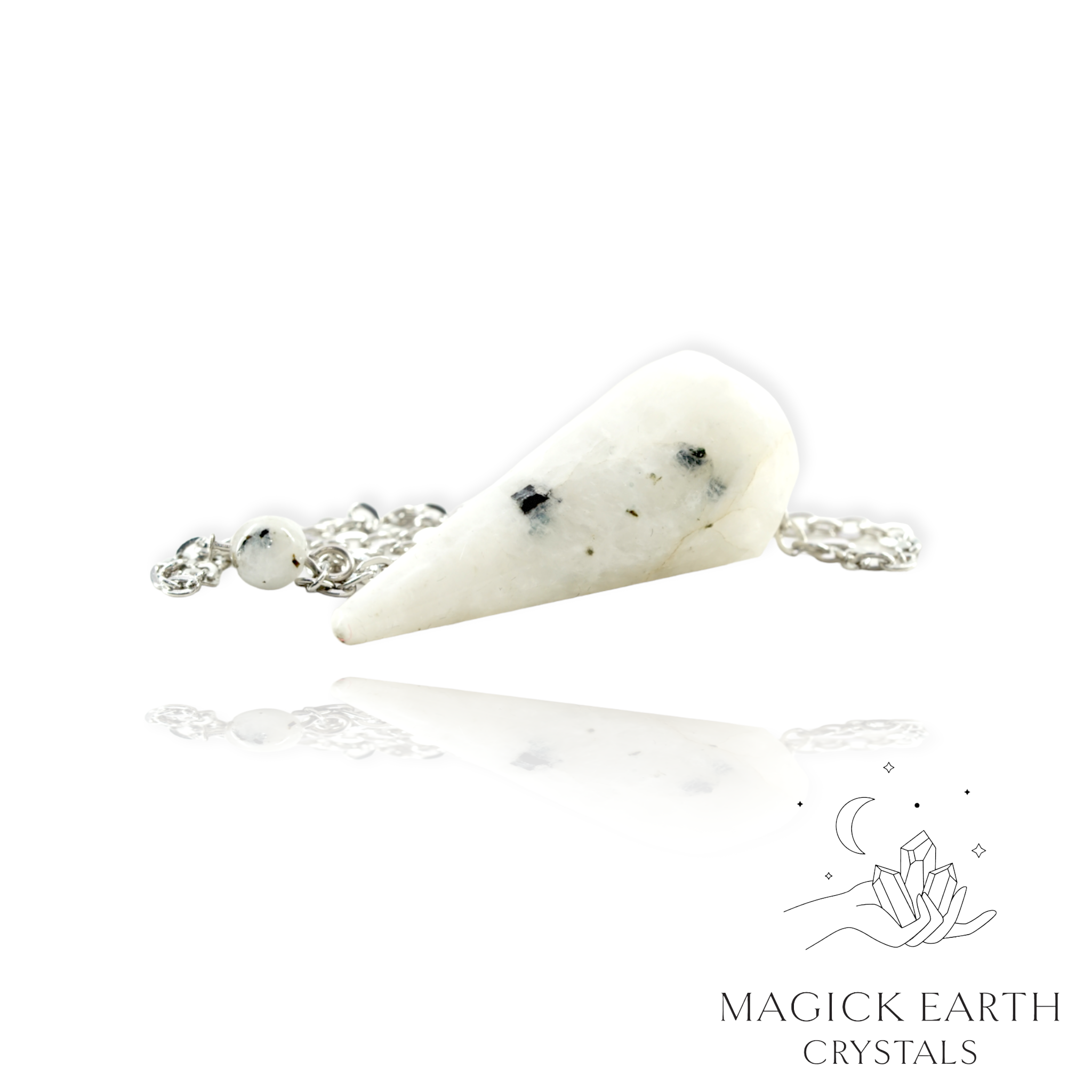 Rainbow Moonstone Cone Pendulum  For Intuition & Light