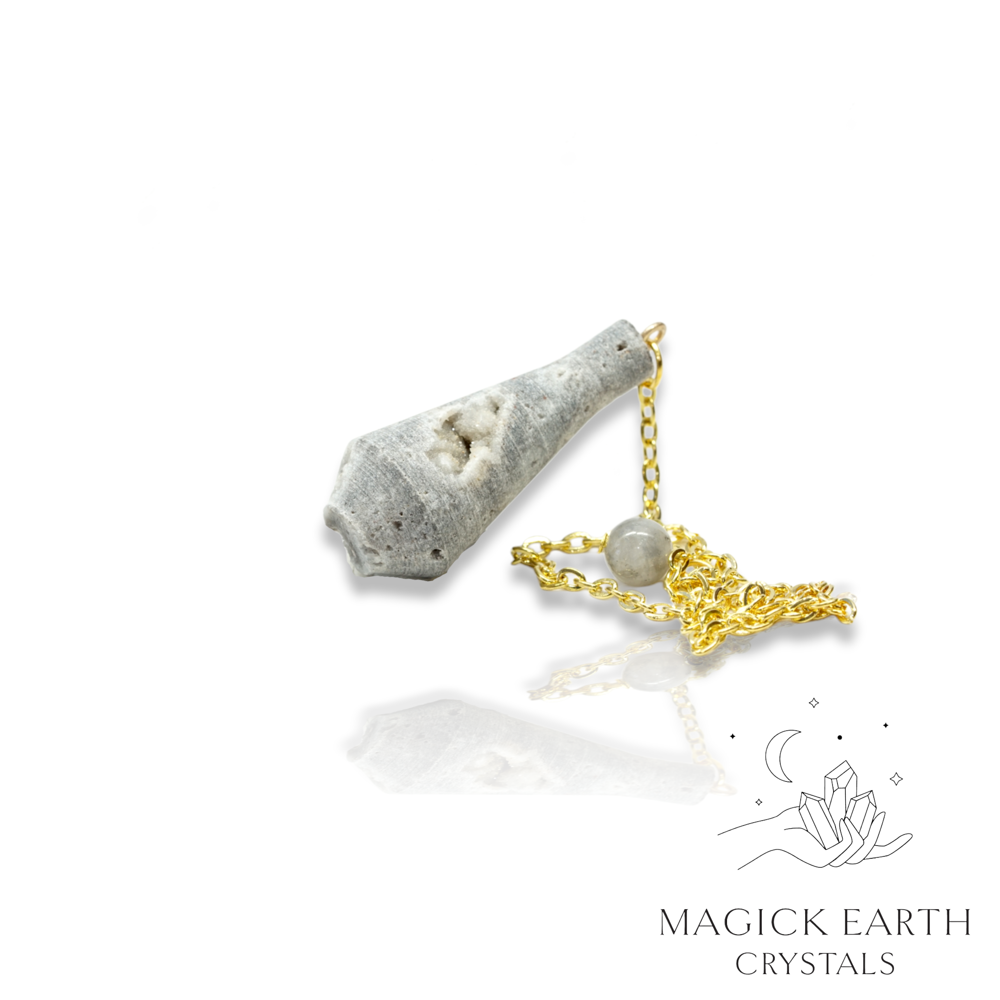 Agate Druzy Geode  Pendulum For Grounding & Resilience