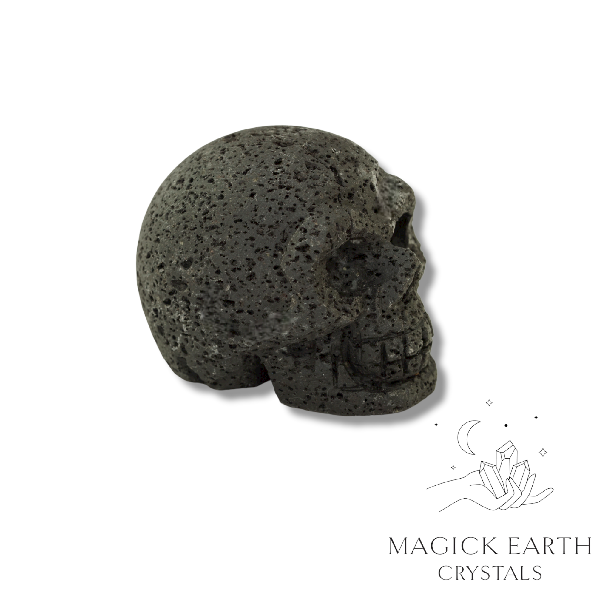 Lava  Carved Skull  For Emotional Calm &  Balance