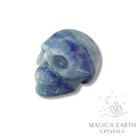 Blue Aventurine  Carved Skull For Luck & Opportunity