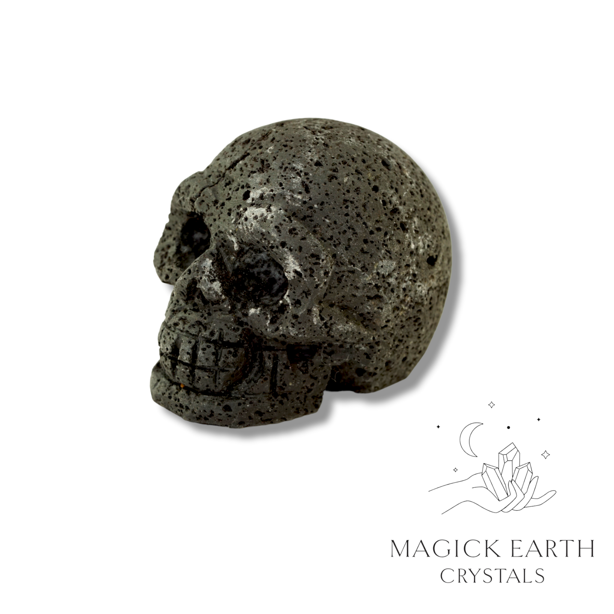Lava Carved Skull  For Emotional Calm &  Balance