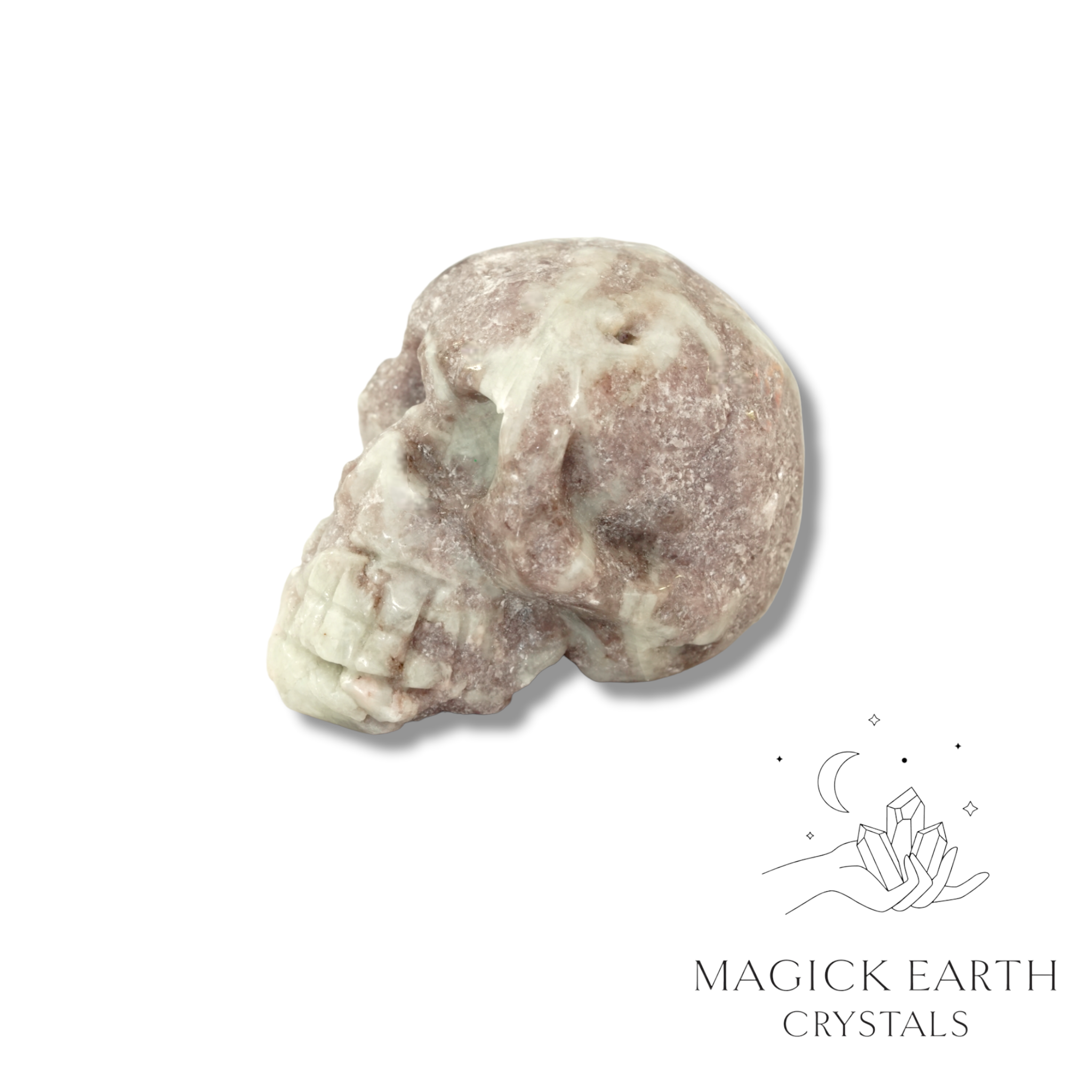 Lepidolite  Carved Skull  For Emotional Reset