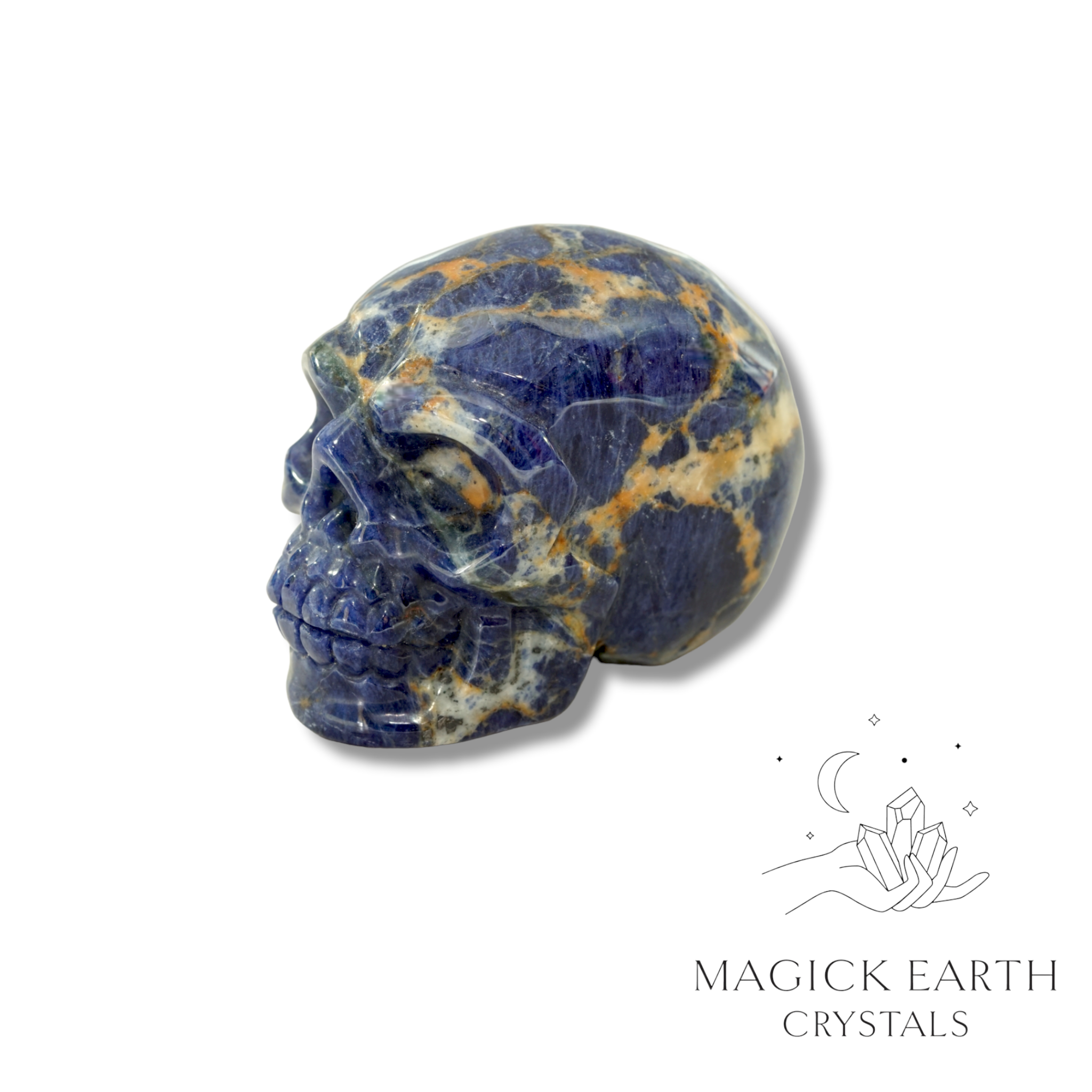 Sodalite Carved Skull For Calm Expression