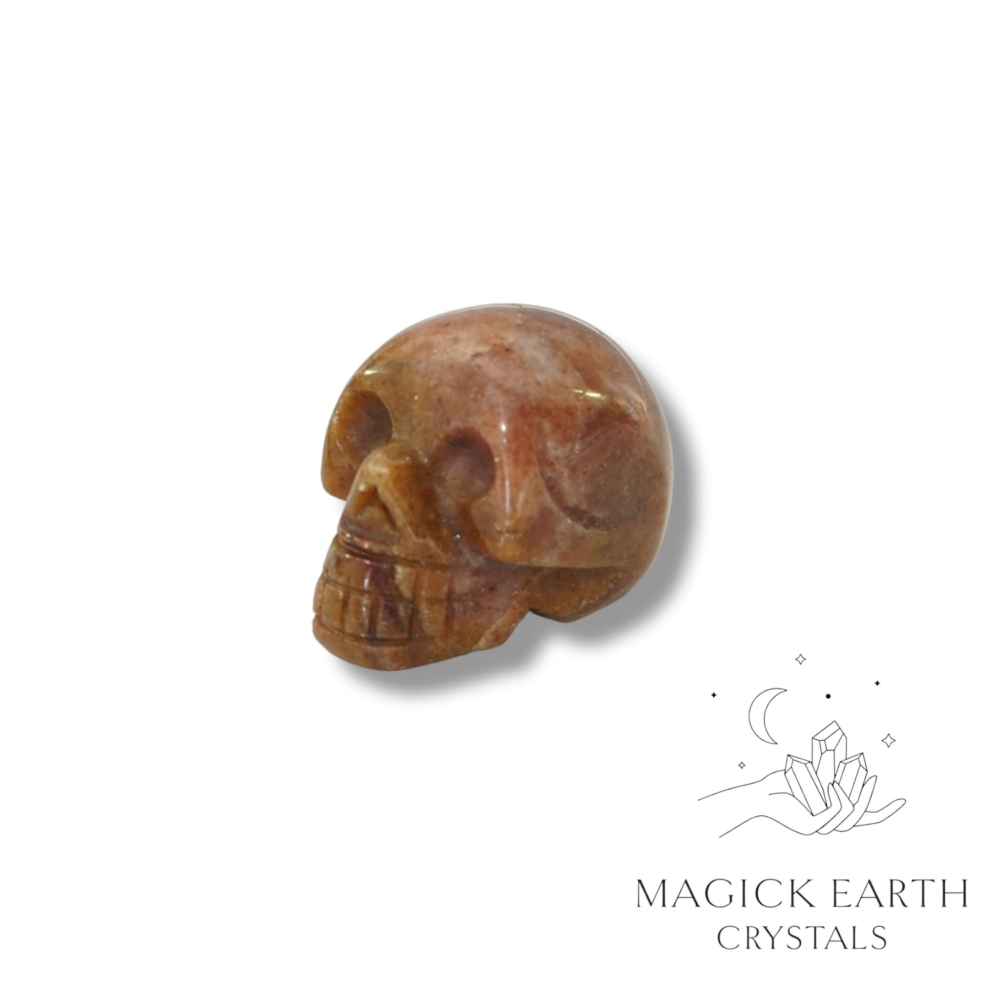 Strawberry Quartz Lighter Shade  Carved Tiny Skull  For Amplified Joy