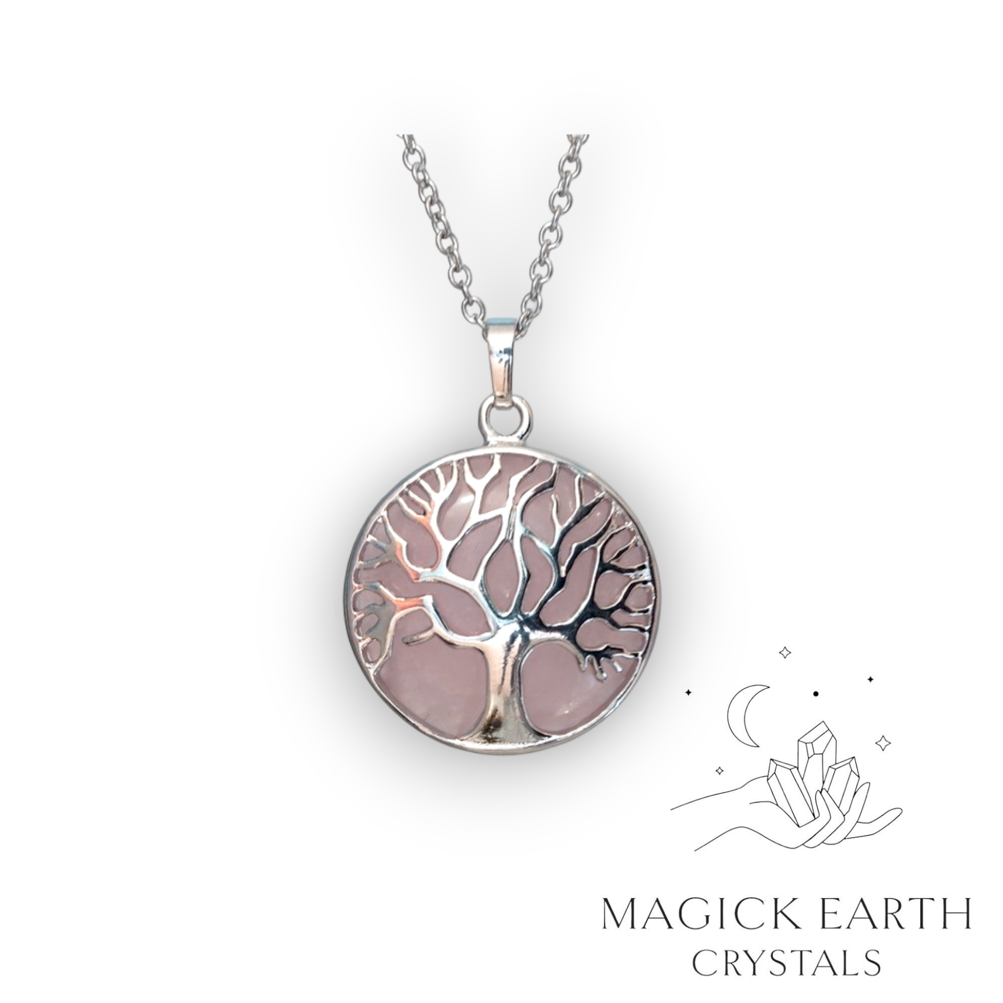 Rose Quartz  Tree of Life Pendant For Amplified Love