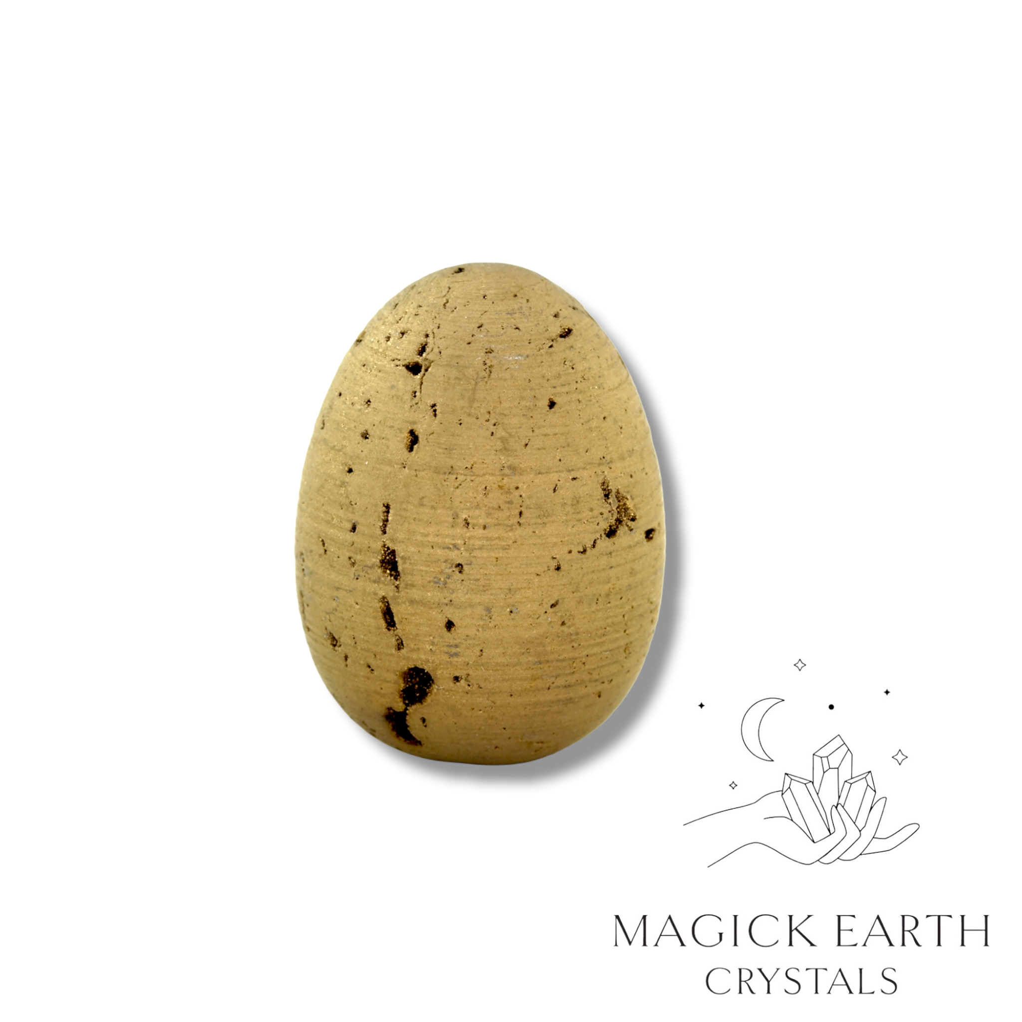 Electroplated Druzy Egg with Gold Finish for Amplified Insight