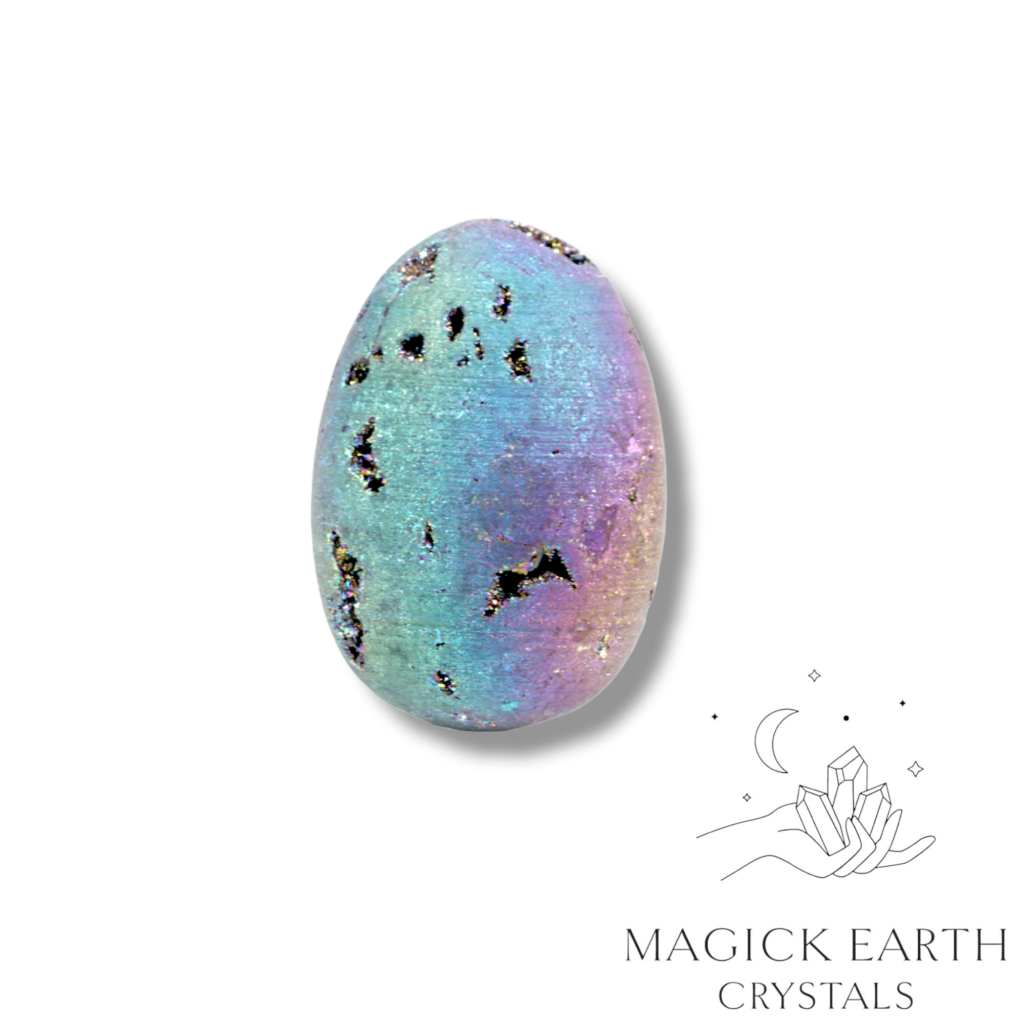 Electroplated Quartz Druzy Egg with Rainbow Finish for Amplified Insight