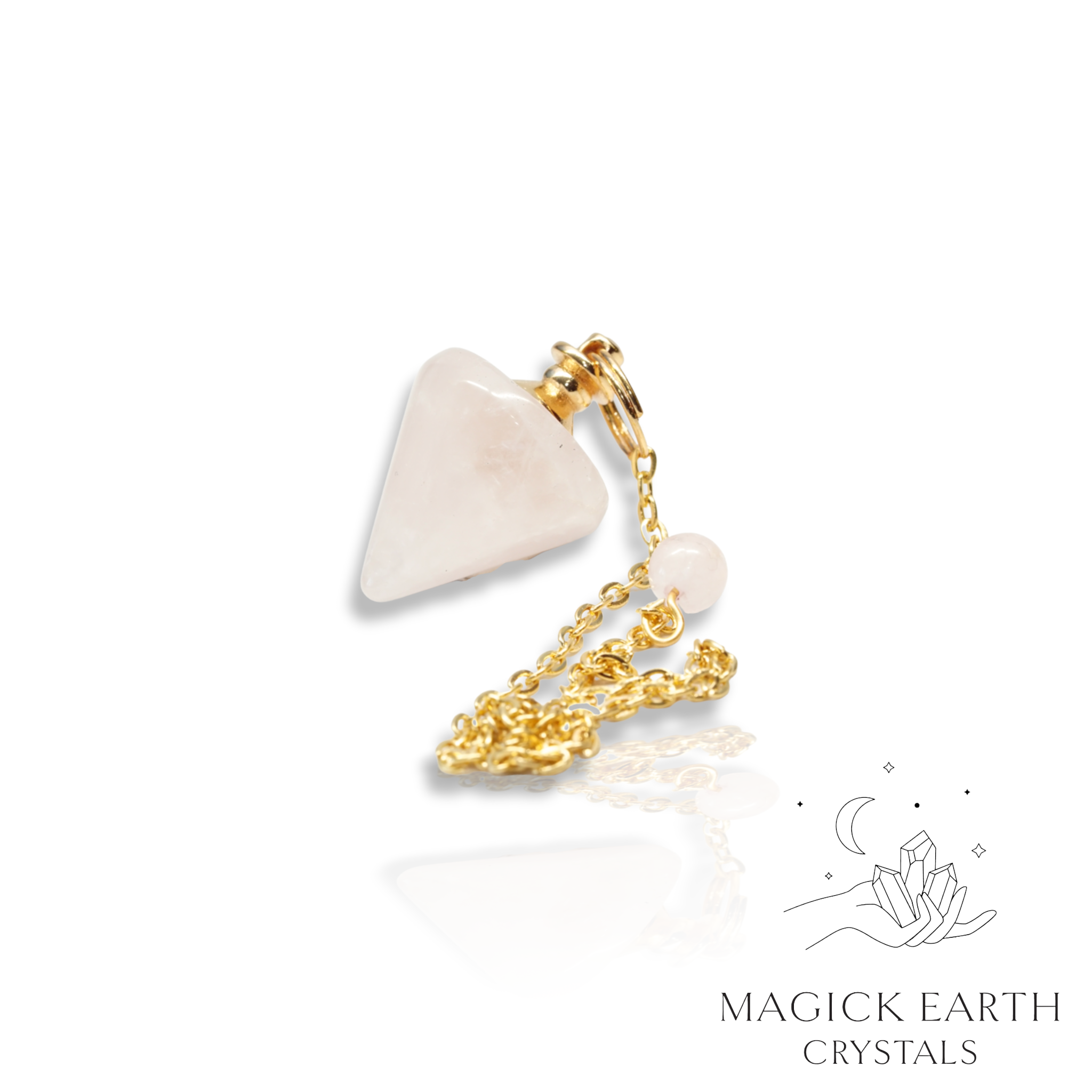 Rose Quartz Pinnacle Pendulum with Gold Finish For Amplified Love