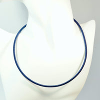 Blue Silk Cord Necklace with Platinum Findings