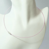 Wire Flex Choker with Platinum Findings and Pink Finish